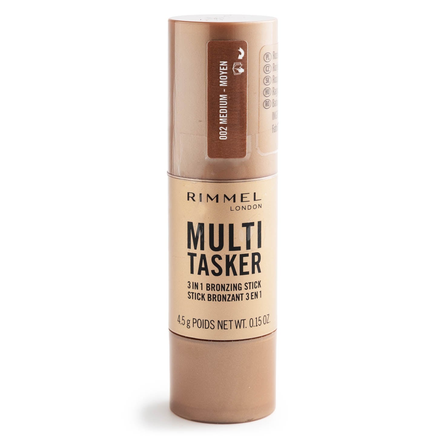 Stick bronzant pentru sculptare și contur Rimmel Multi Tasker 02 Medium / 03 Tan 4,5g