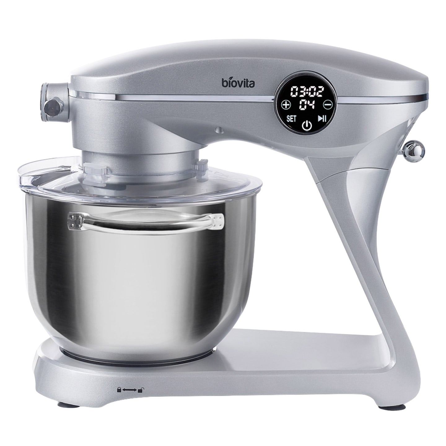 Mixer cu bol Biovita MB-1800-NOVA, 10 viteze, 6 litri, 1800 W, argintiu
