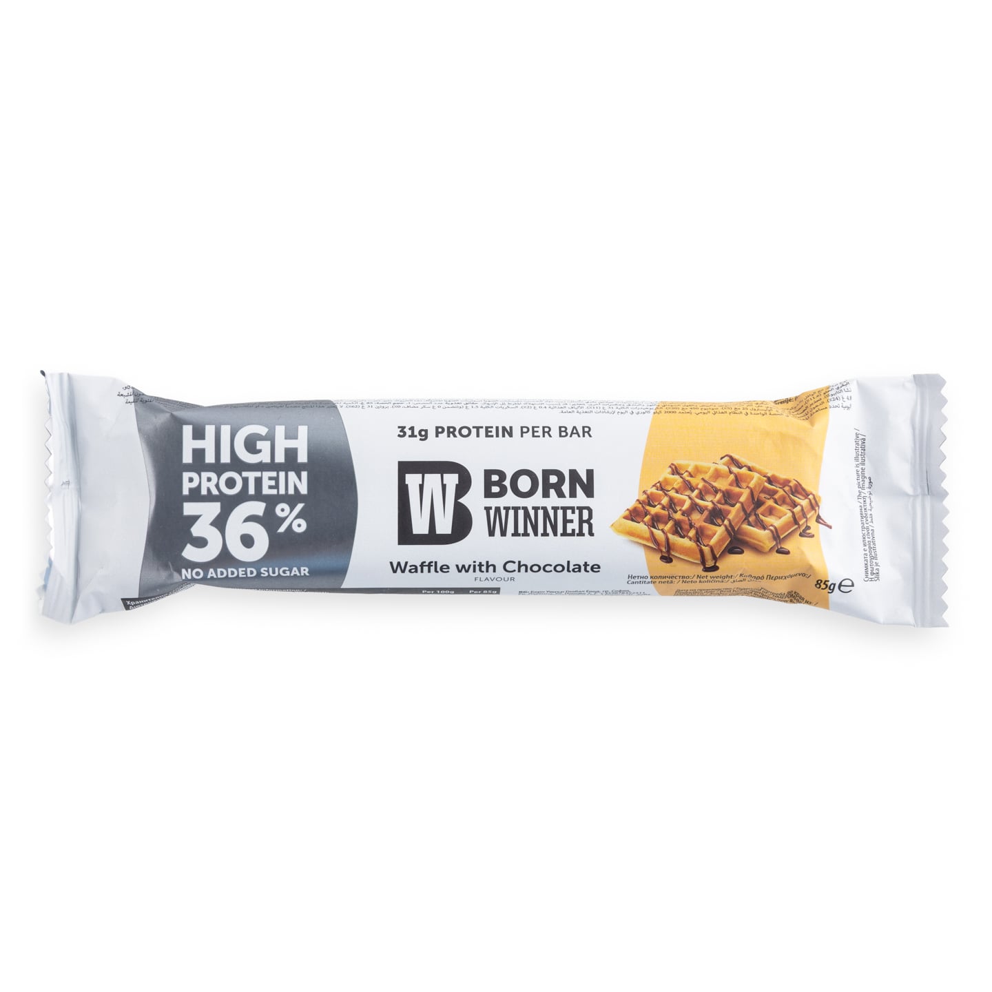 Baton proteic cu gofre cu ciocolată Mega Pro, Born Winner 85 g