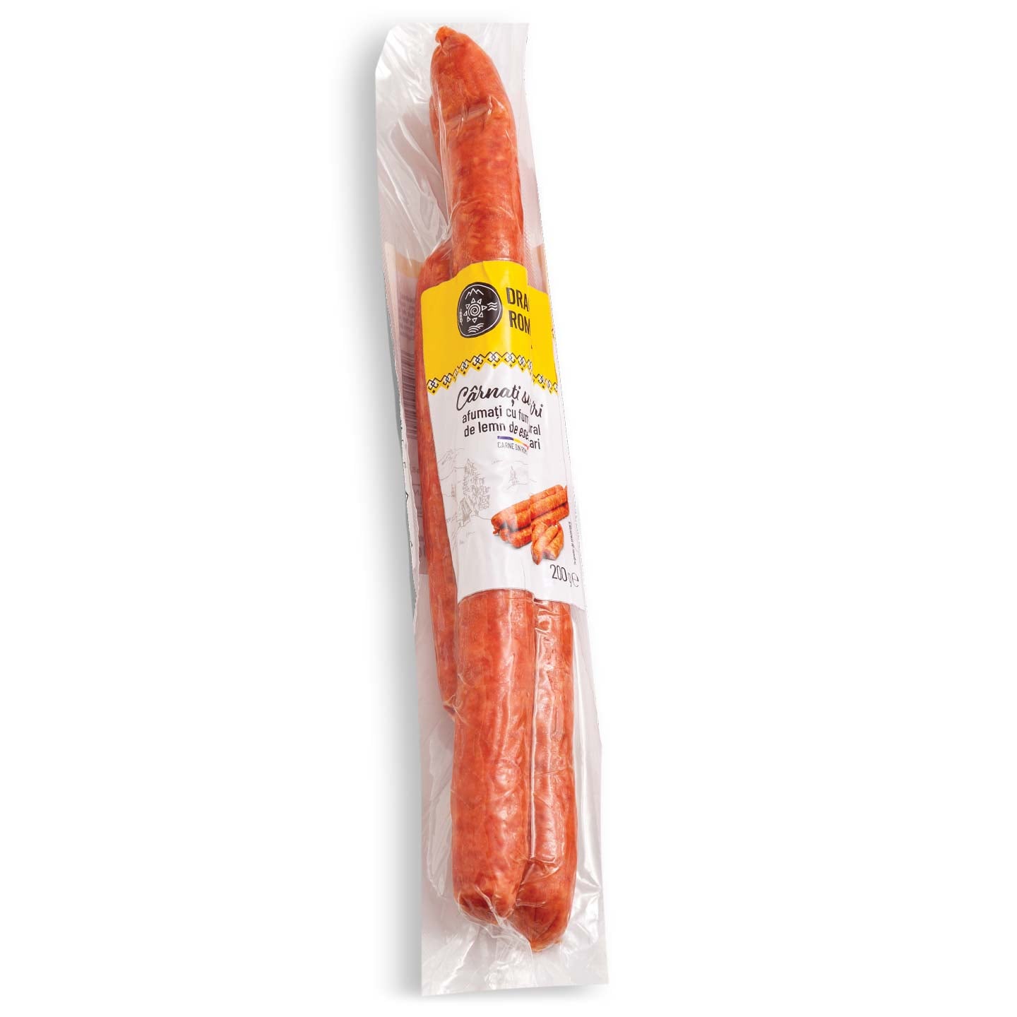 Cârnați subțiri, afumați Drag De România 200g