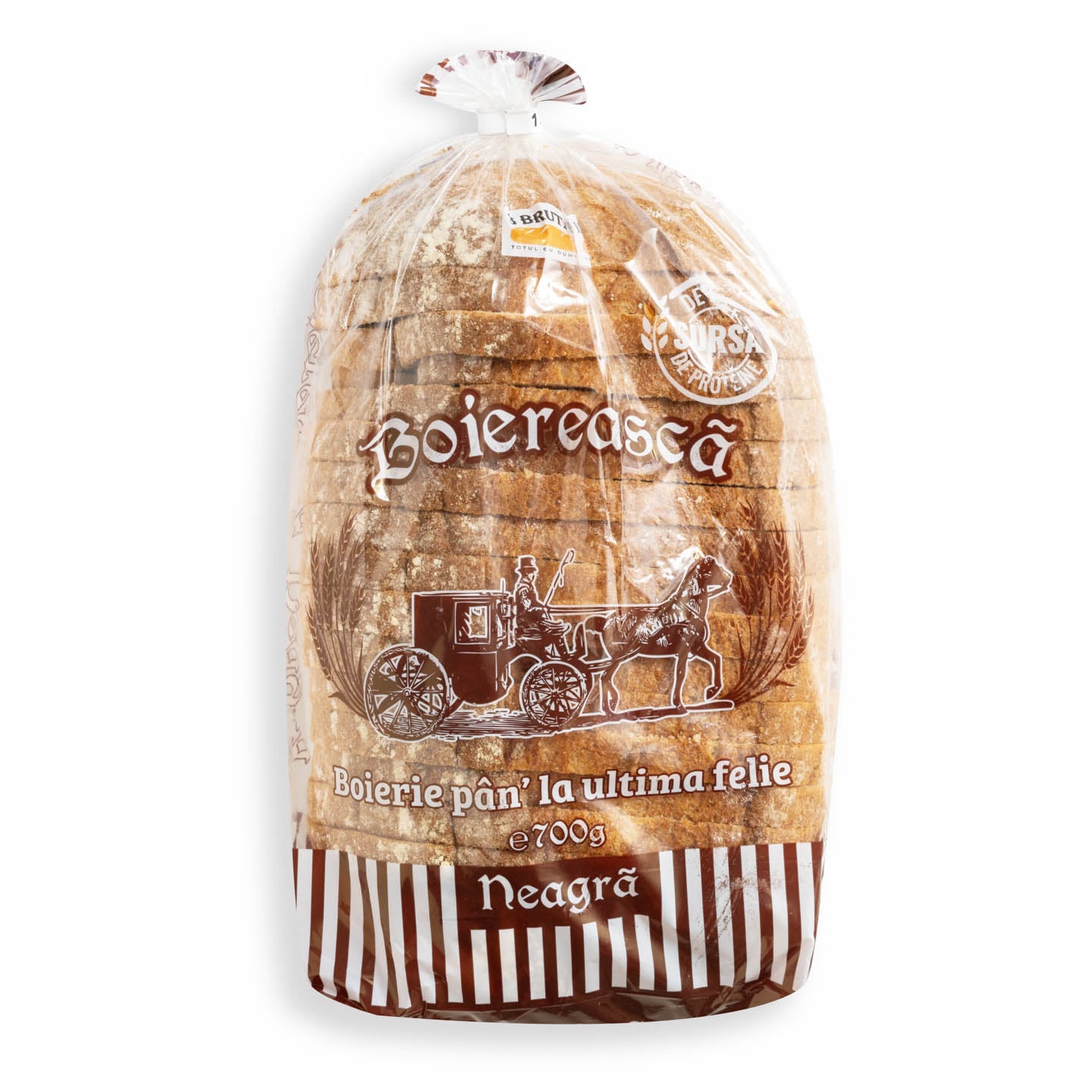 Pâine Boierească neagră feliată Vel Pitar 700g