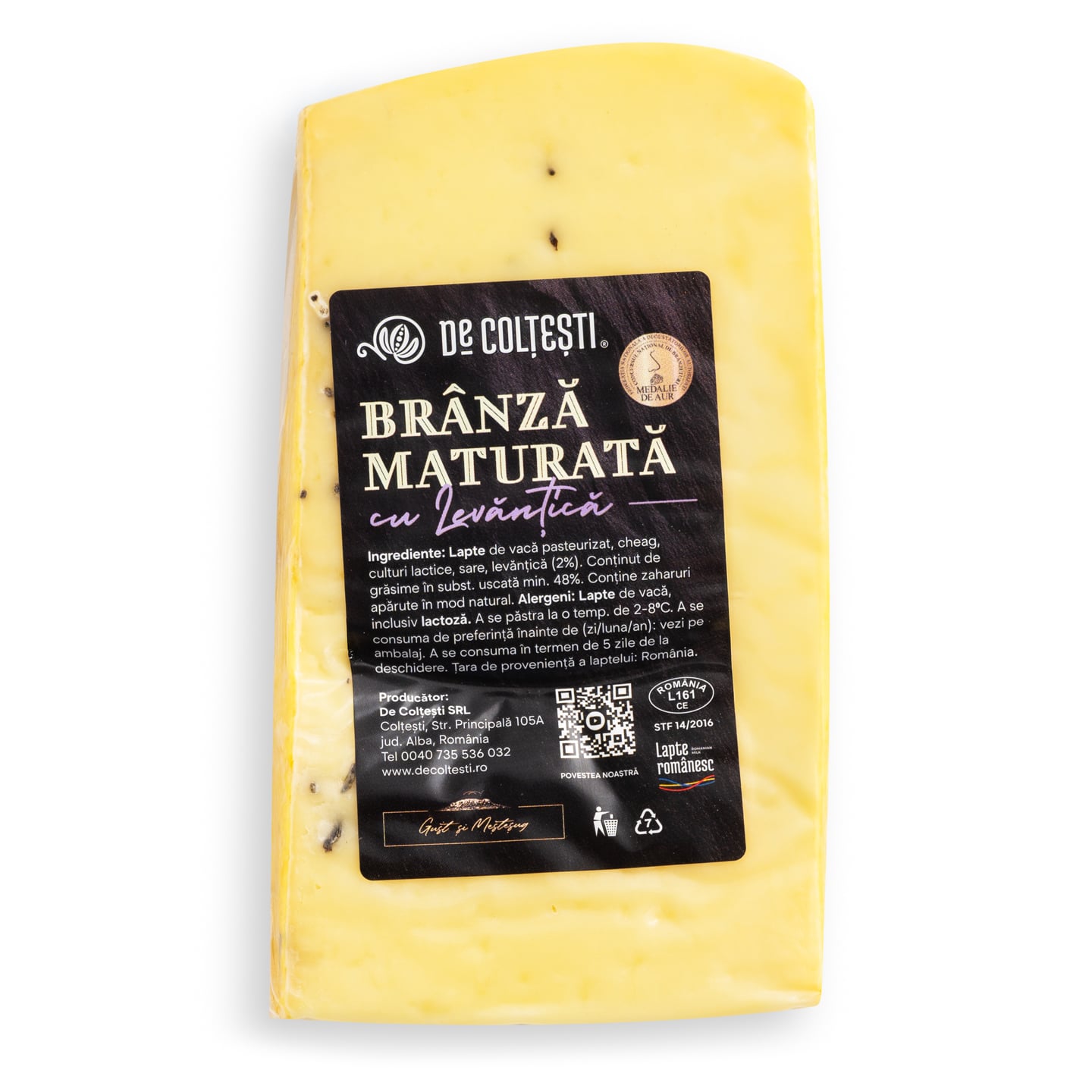 Brânză maturată cu levanțică De Coltesti per 100g