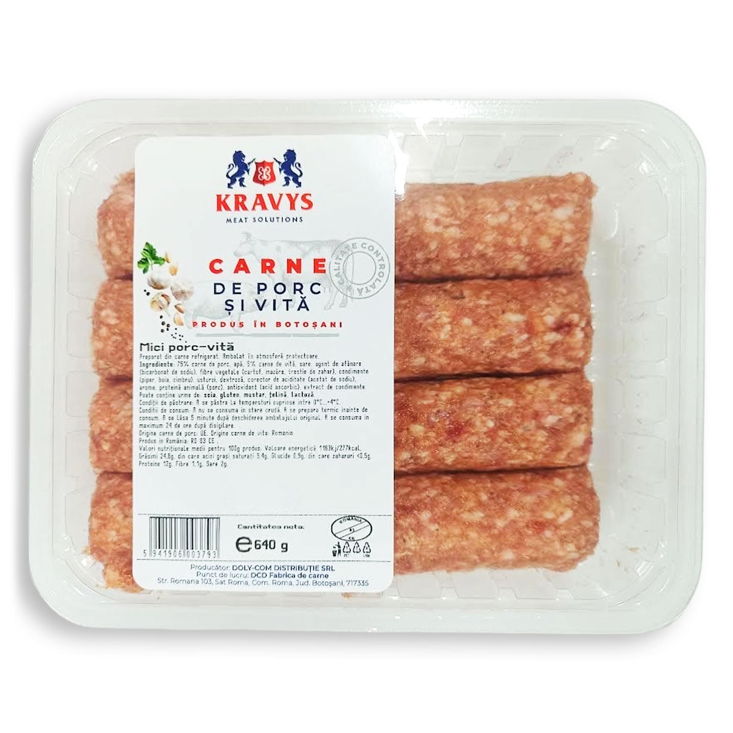 Mici de porc și vită Kravys 640g