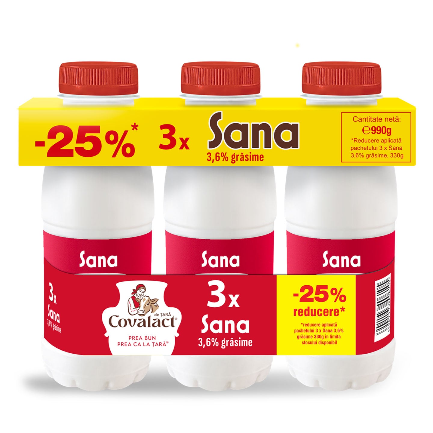  Sana 3,6% grăsime Covalact 3x330g