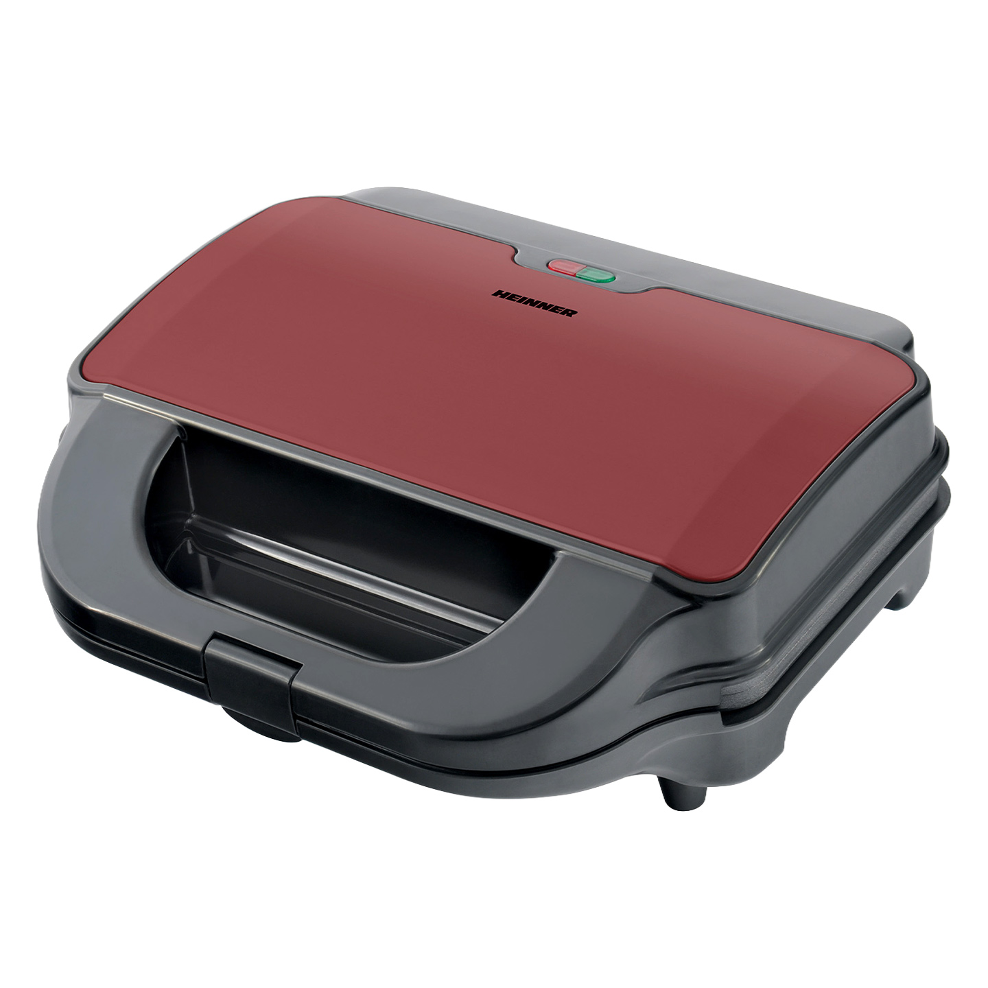 Sandwich maker Heinner SM-2H900BKS, 900 W, plăci detașabile, Grill, Waffles, negru/roșu