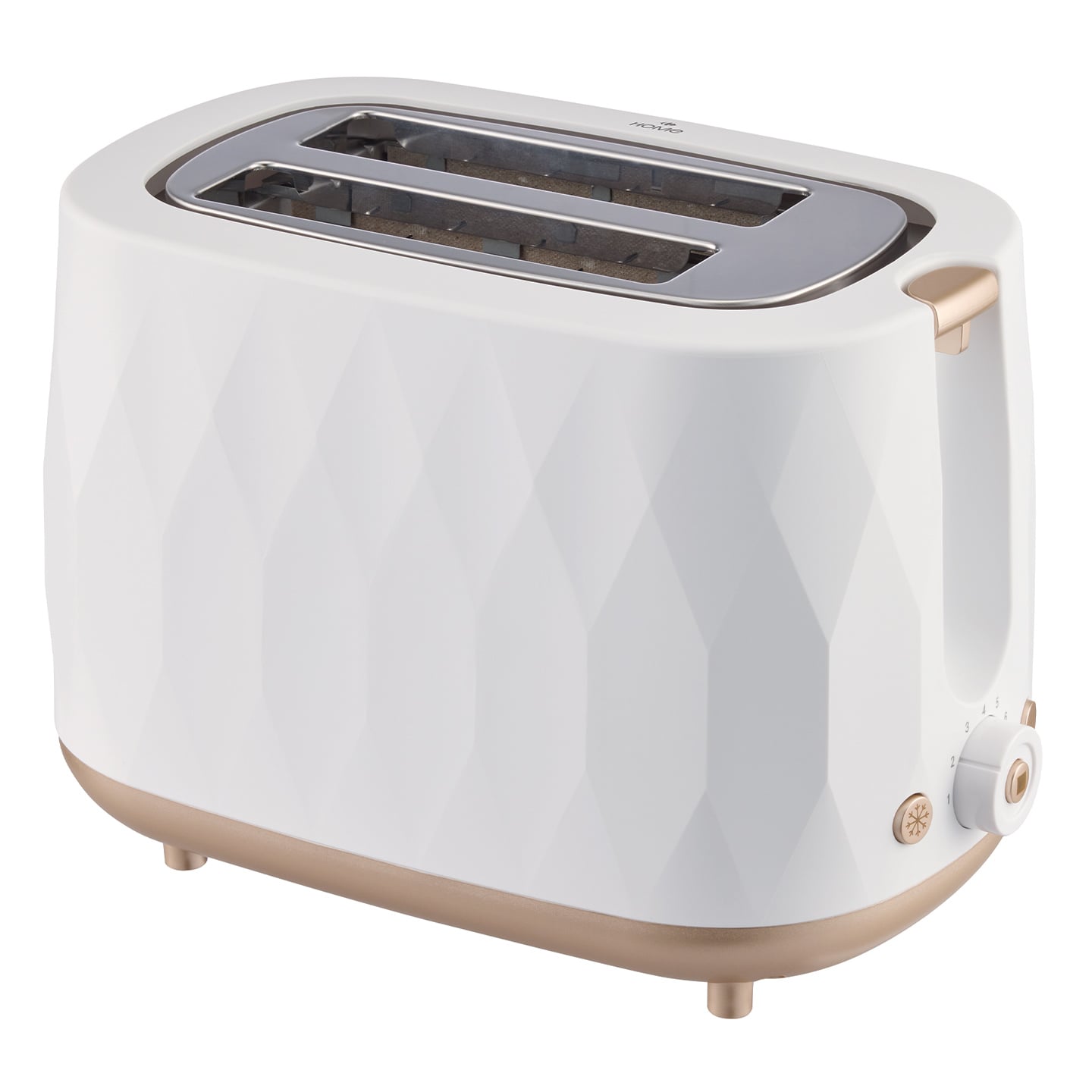 Prăjitor de pâine Carrefour Home HT1050PP-26, 2 felii, 7 nivele de rumenire, 1050 W, alb