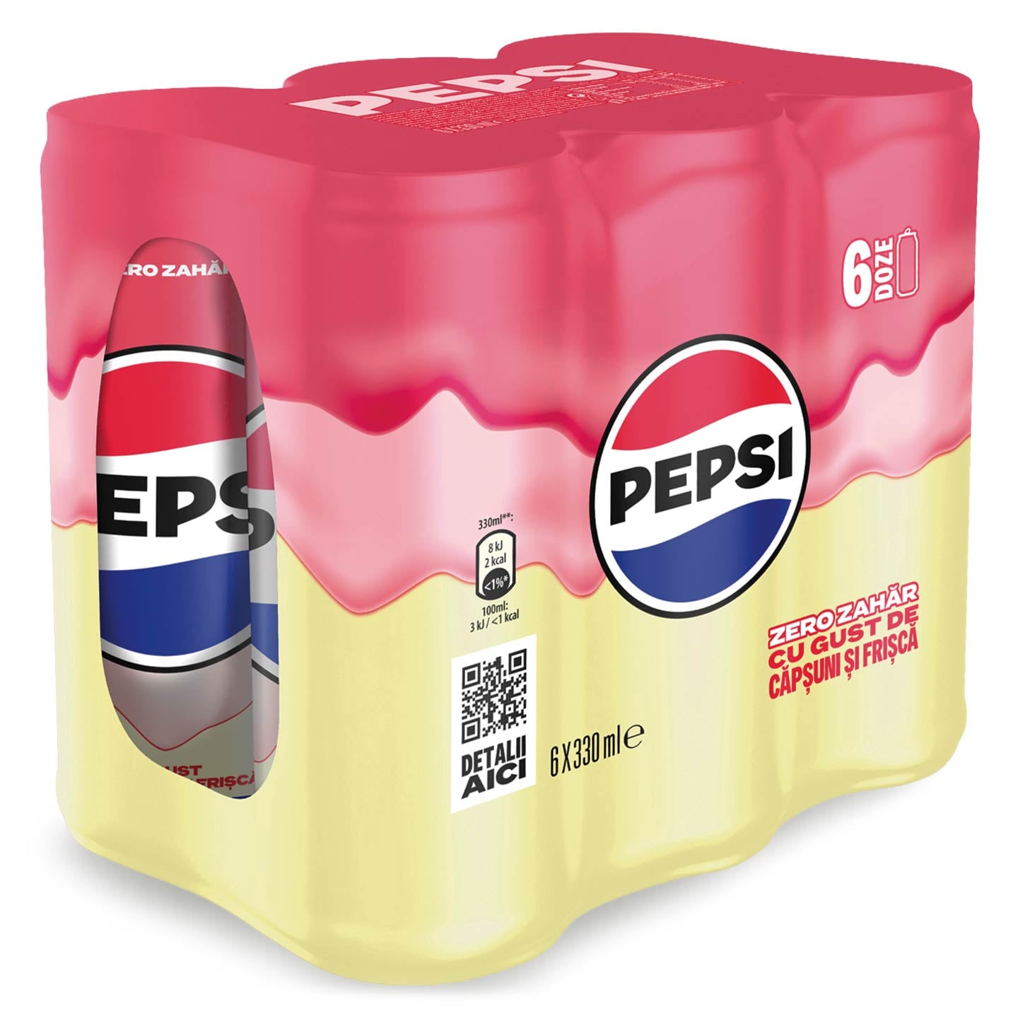 Pepsi Zero aroma căpșuni și frișcă / cream soda 6x0.33L