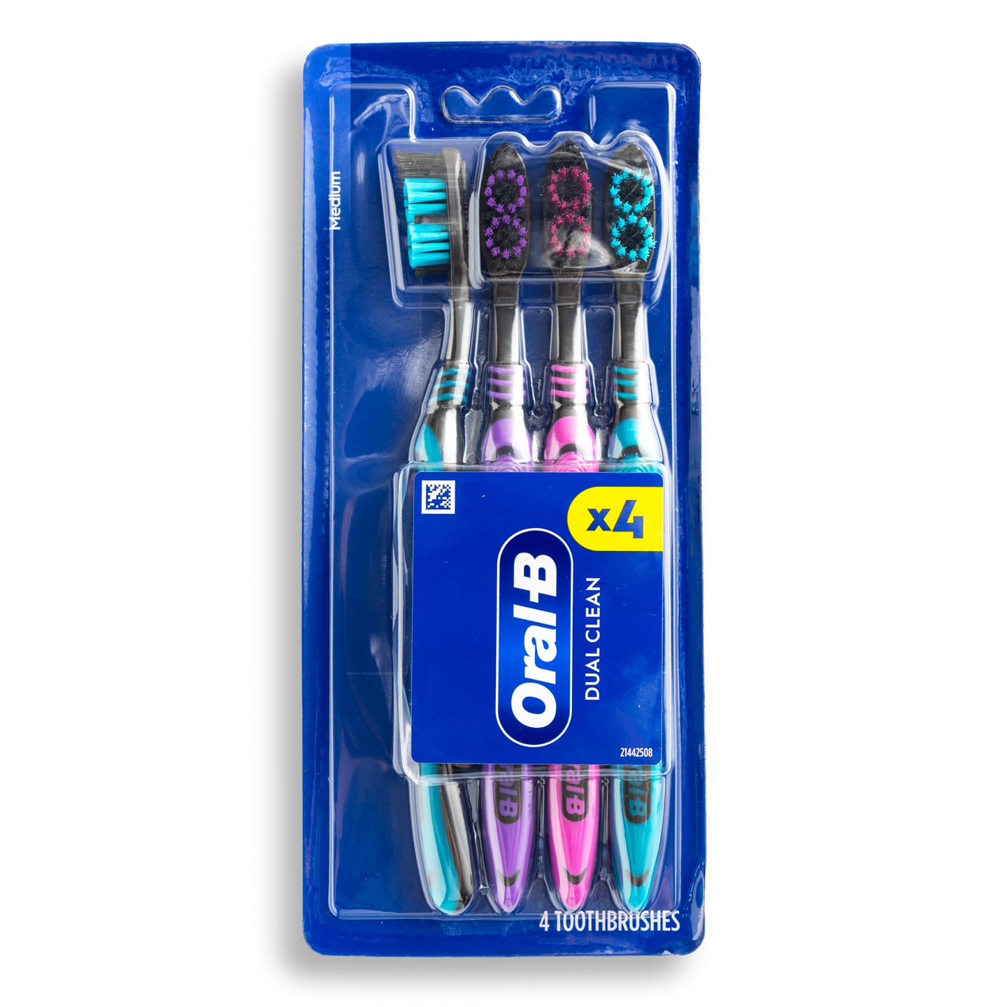 Periuță de dinți manuală Oral-B, peri cu duritate medie, multicolor, 4 buc.
