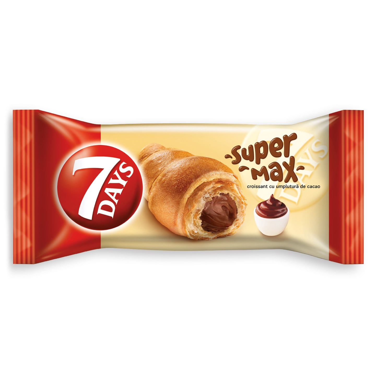 Croissant cu umplutură de cacao / cacao și vanilie Super Max 7Day's 110g