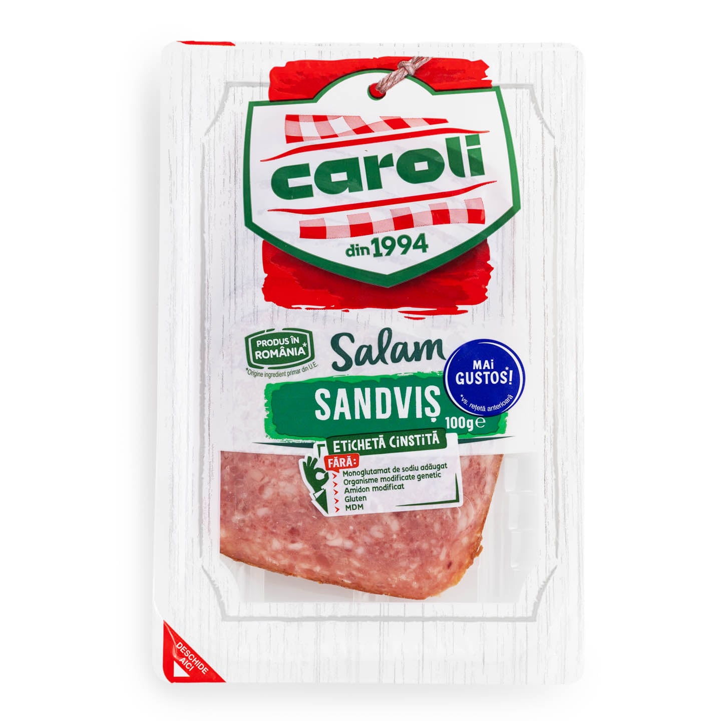Salam pentru sandviș feliat Caroli 100g