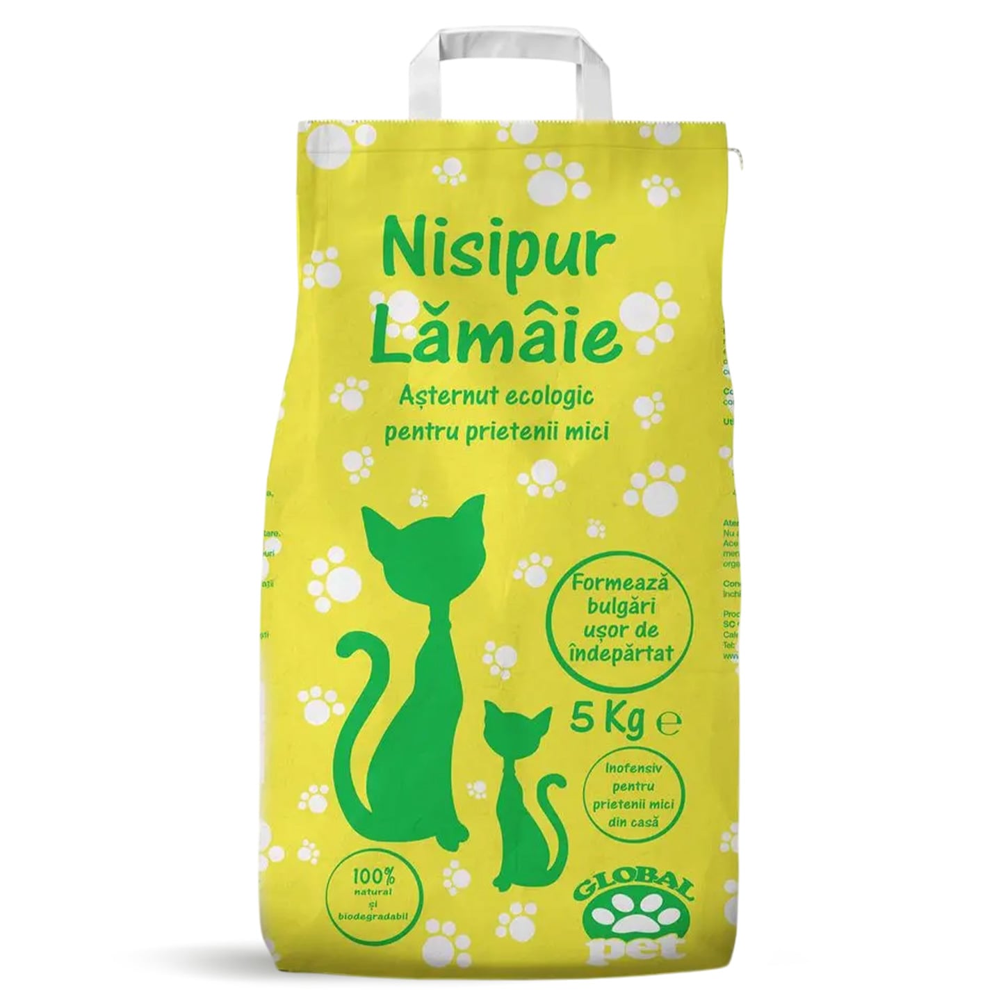 Așternut ecologic pentru pisici Nisipur, lămâie 5kg