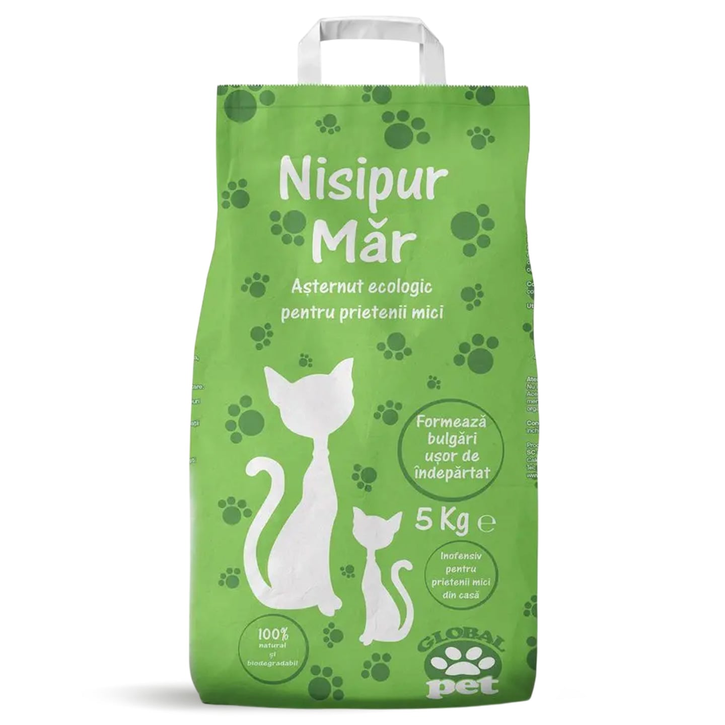 Așternut ecologic pentru pisici Nisipur, măr 5kg