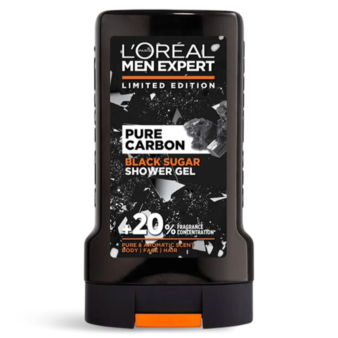 Gel de duș cu zahăr negru L'Oreal Men Expert Pure Carbon, 250ml