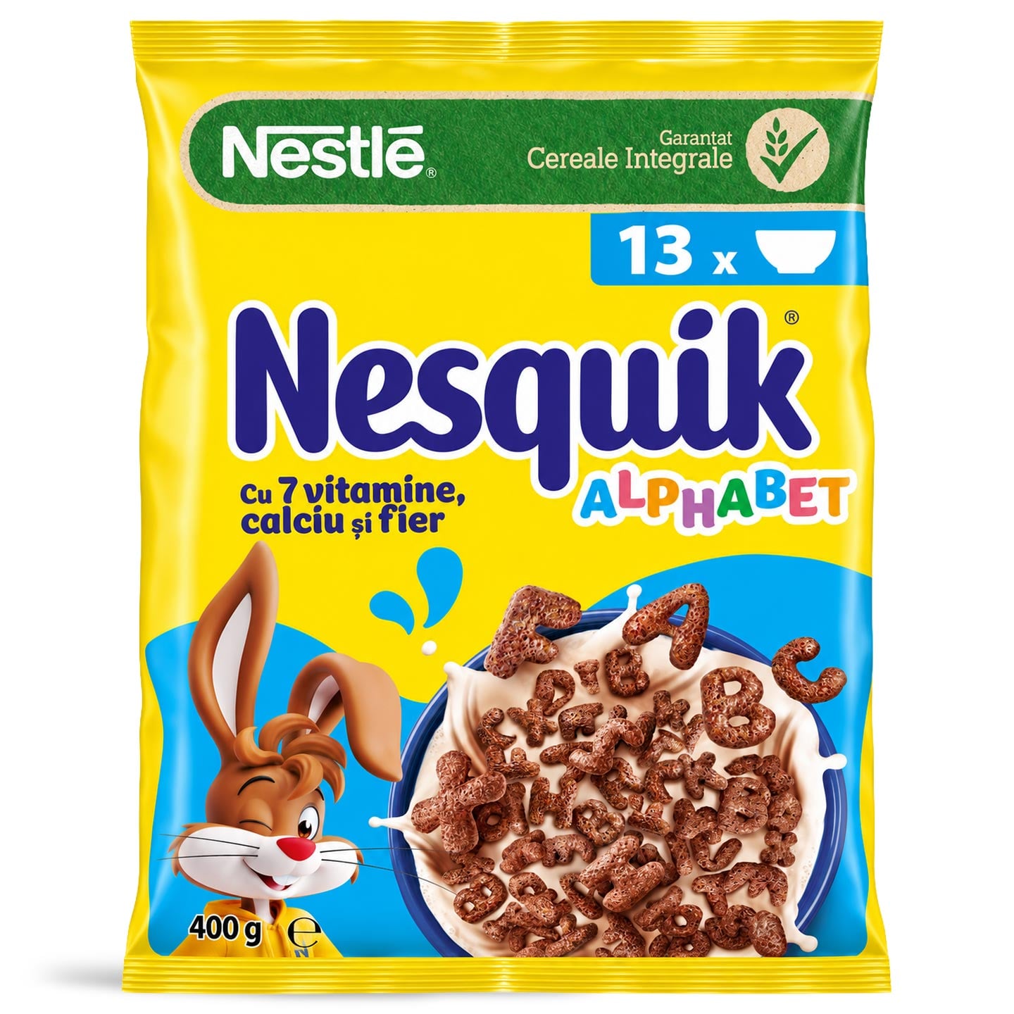 Cereale integrale pentru mic dejun alfabet Nesquik 400g 