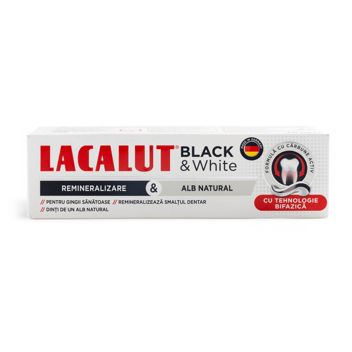 Pastă de dinți Lacalut Black & White, 75ml