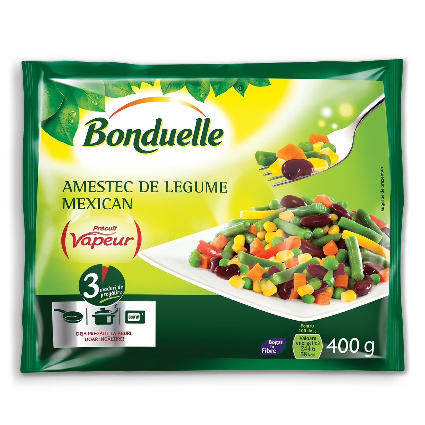 Amestec de legume mexican vapeur Bonduelle, 400g