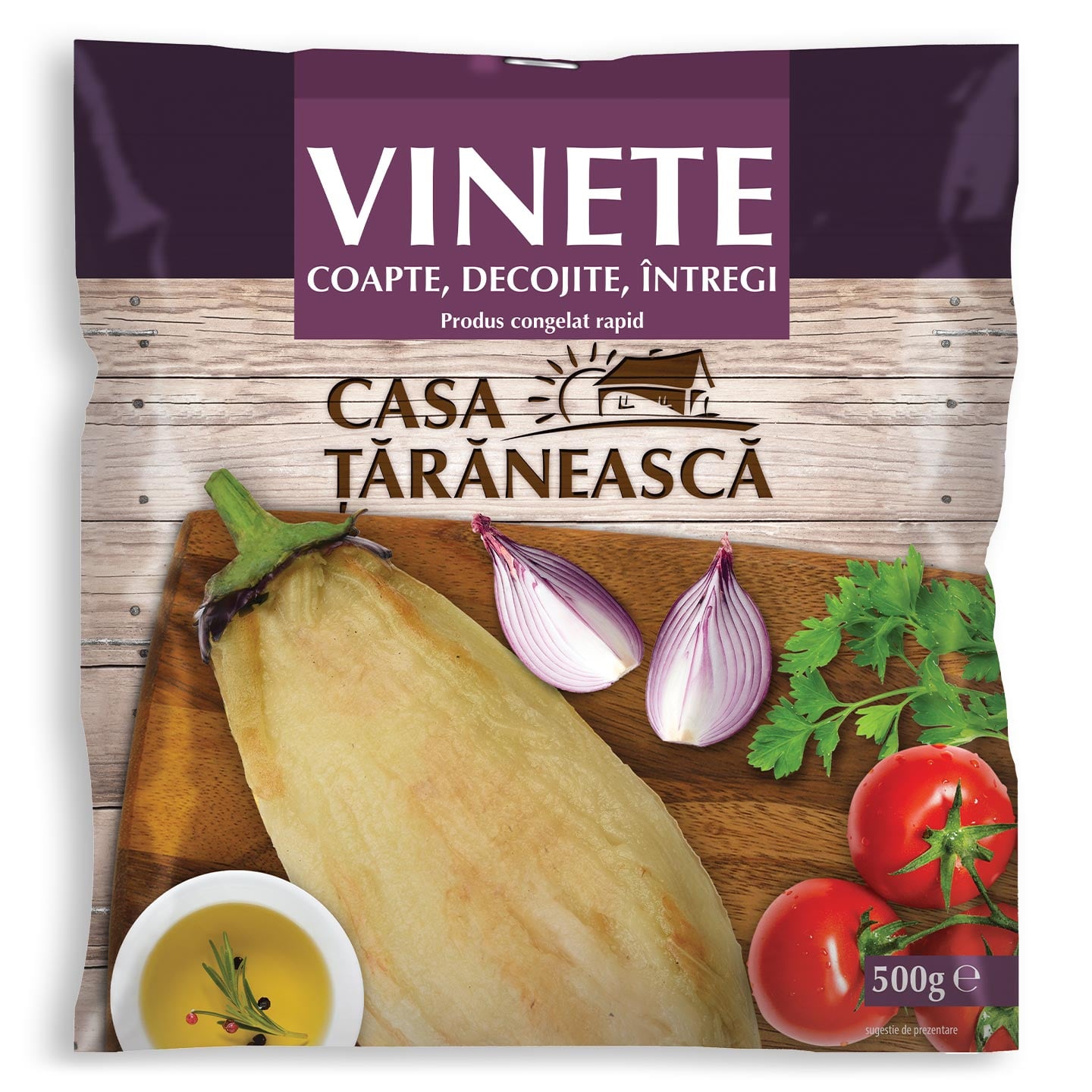 Vinete întregi, coapte, curățate, congelate Casa Țărănească 500g