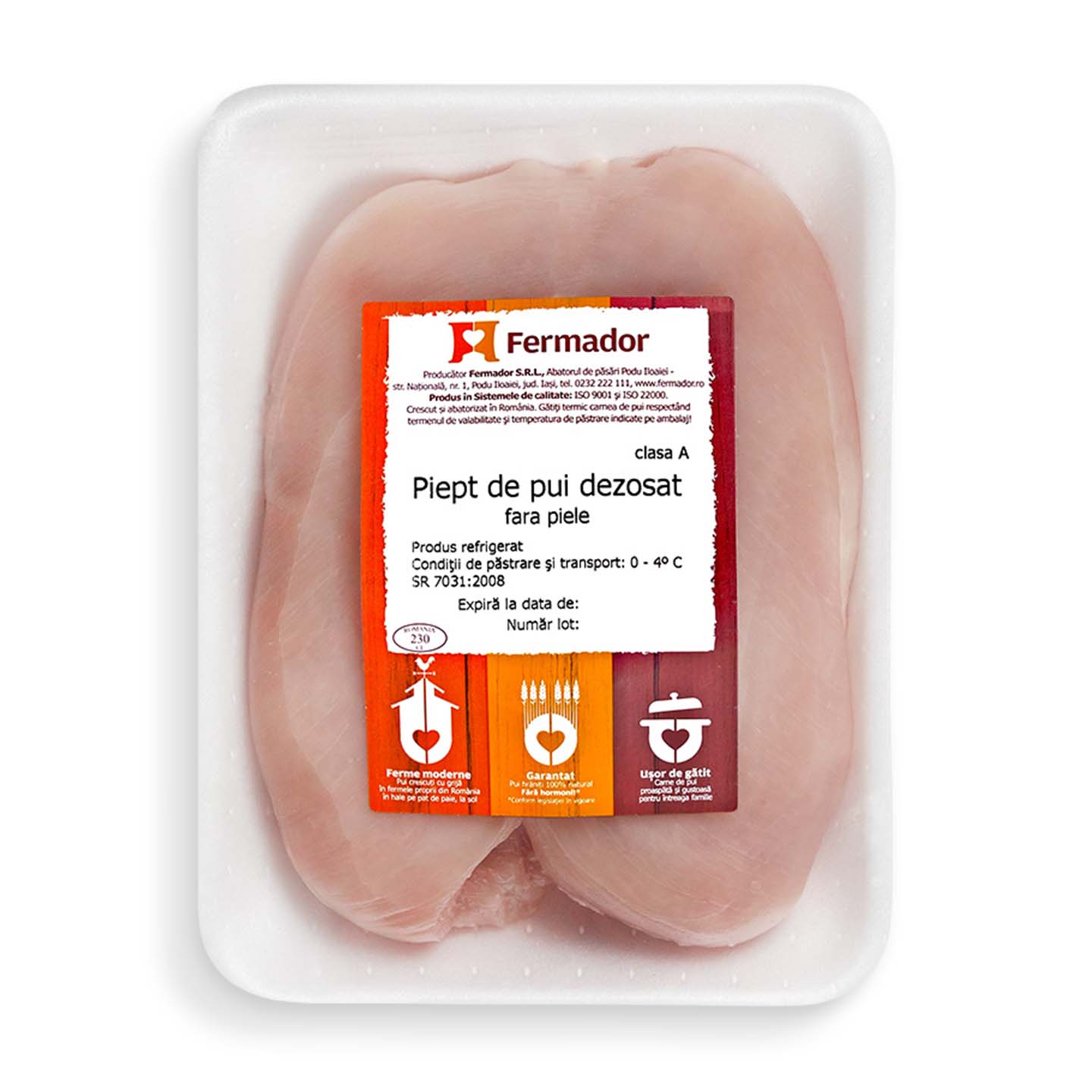 Piept de pui dezosat, Fermador, per 100g