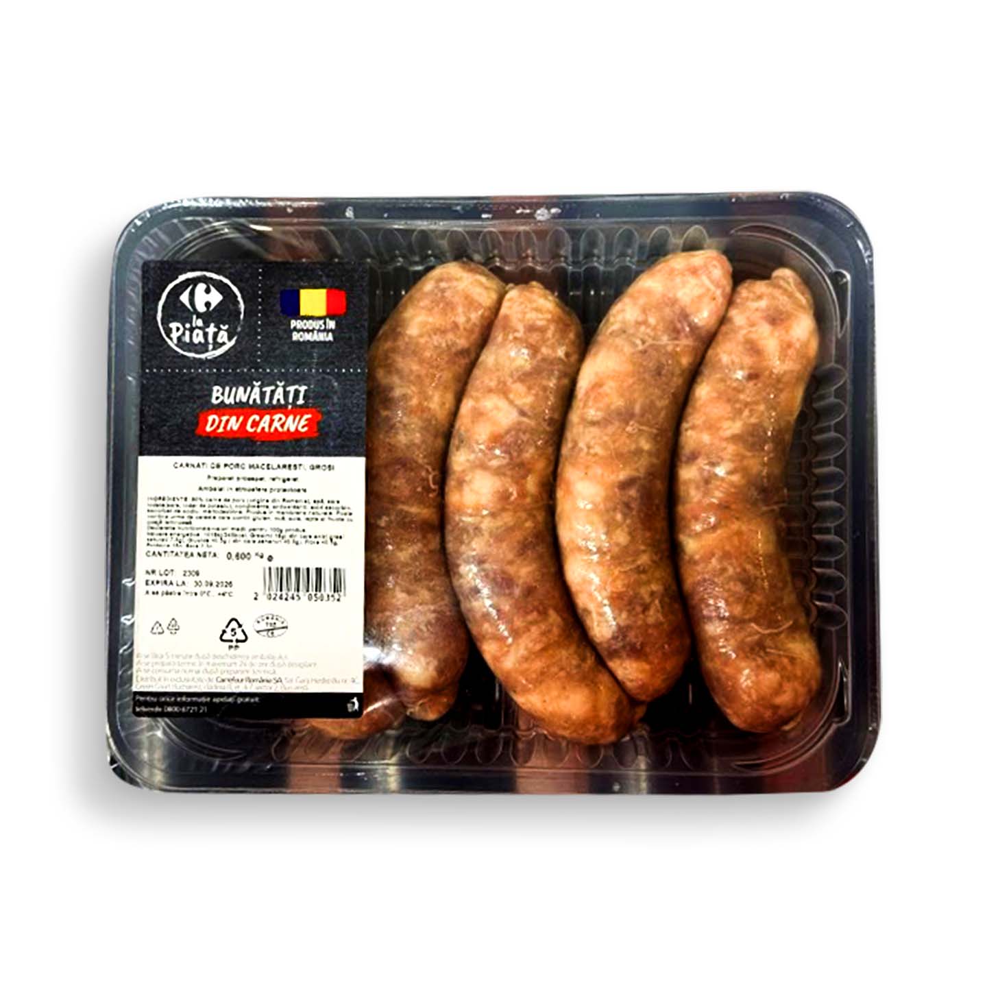 Cârnați măcelarești de porc, Carrefour La Piață 600g