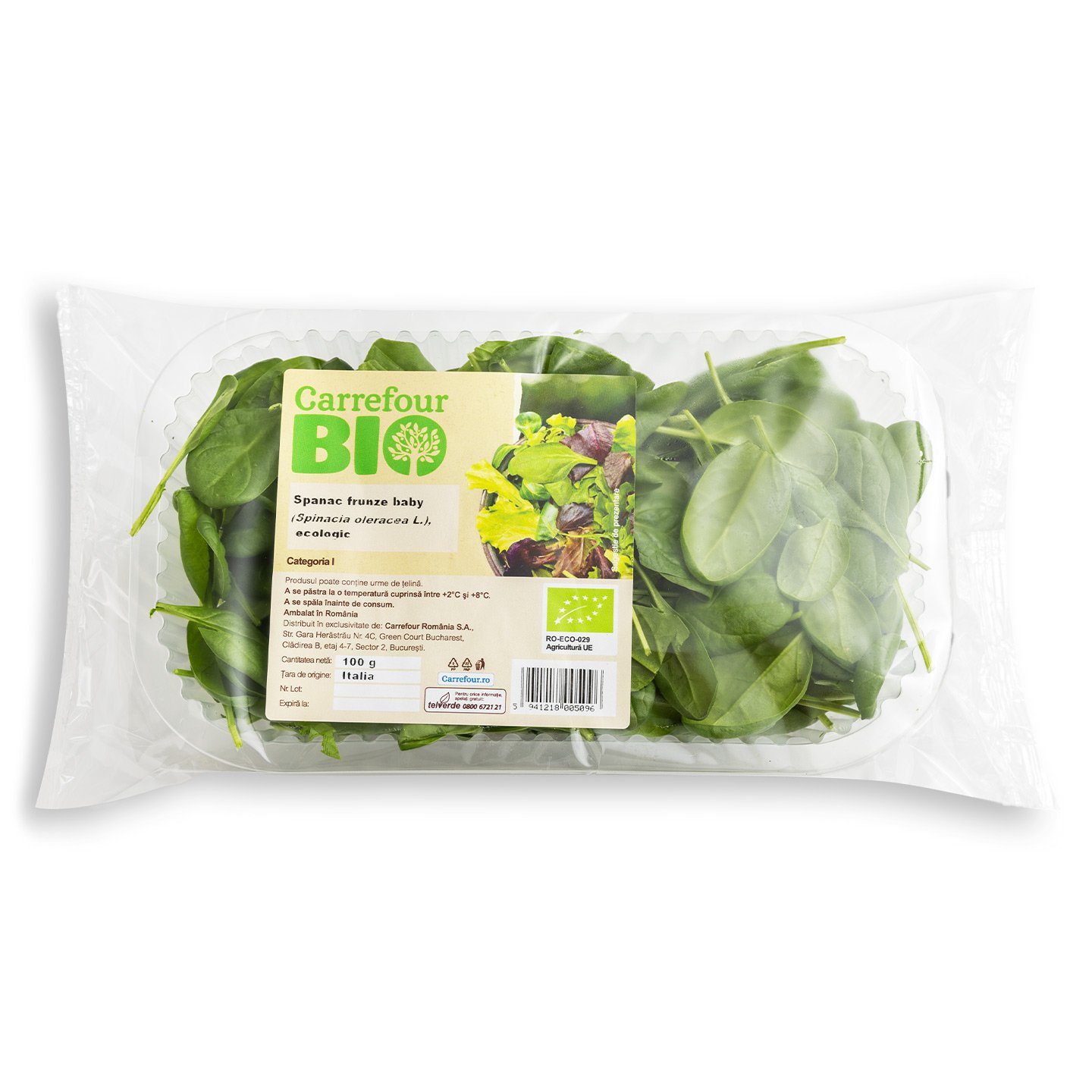 Baby spanac Carrefour Bio 100g, calitatea I