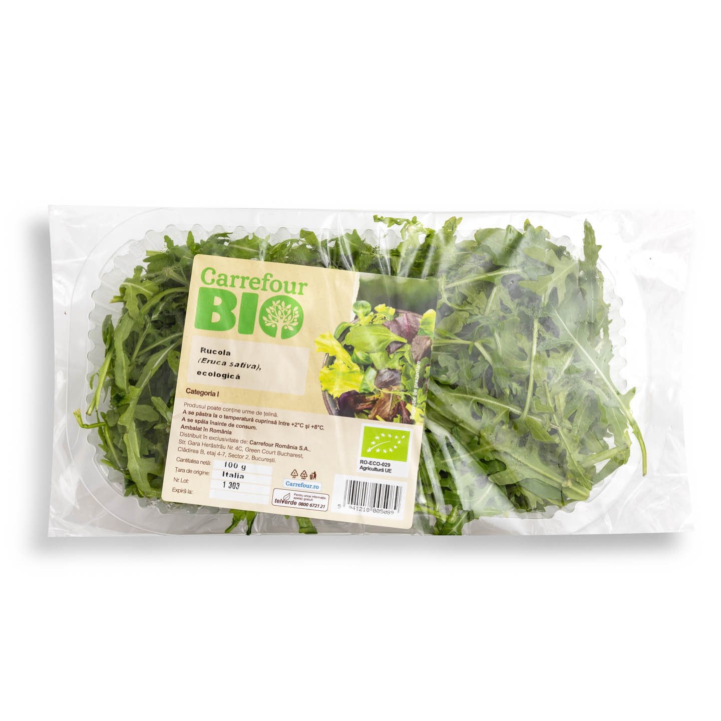 Rucola Carrefour Bio 100g, țară de origine Italia, calitatea I