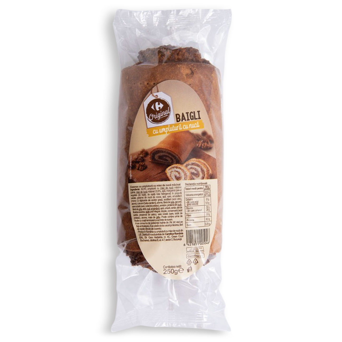 Baigli cu nucă Carrefour Original 250g
