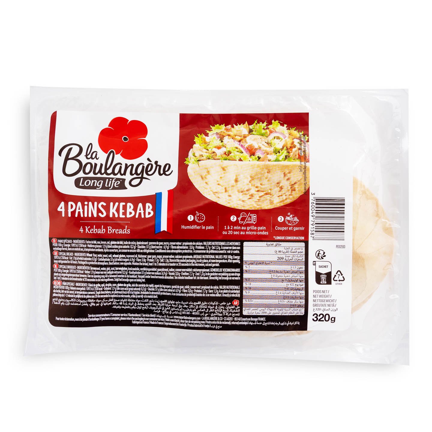 Chifle pentru kebab La Boulangere 320g