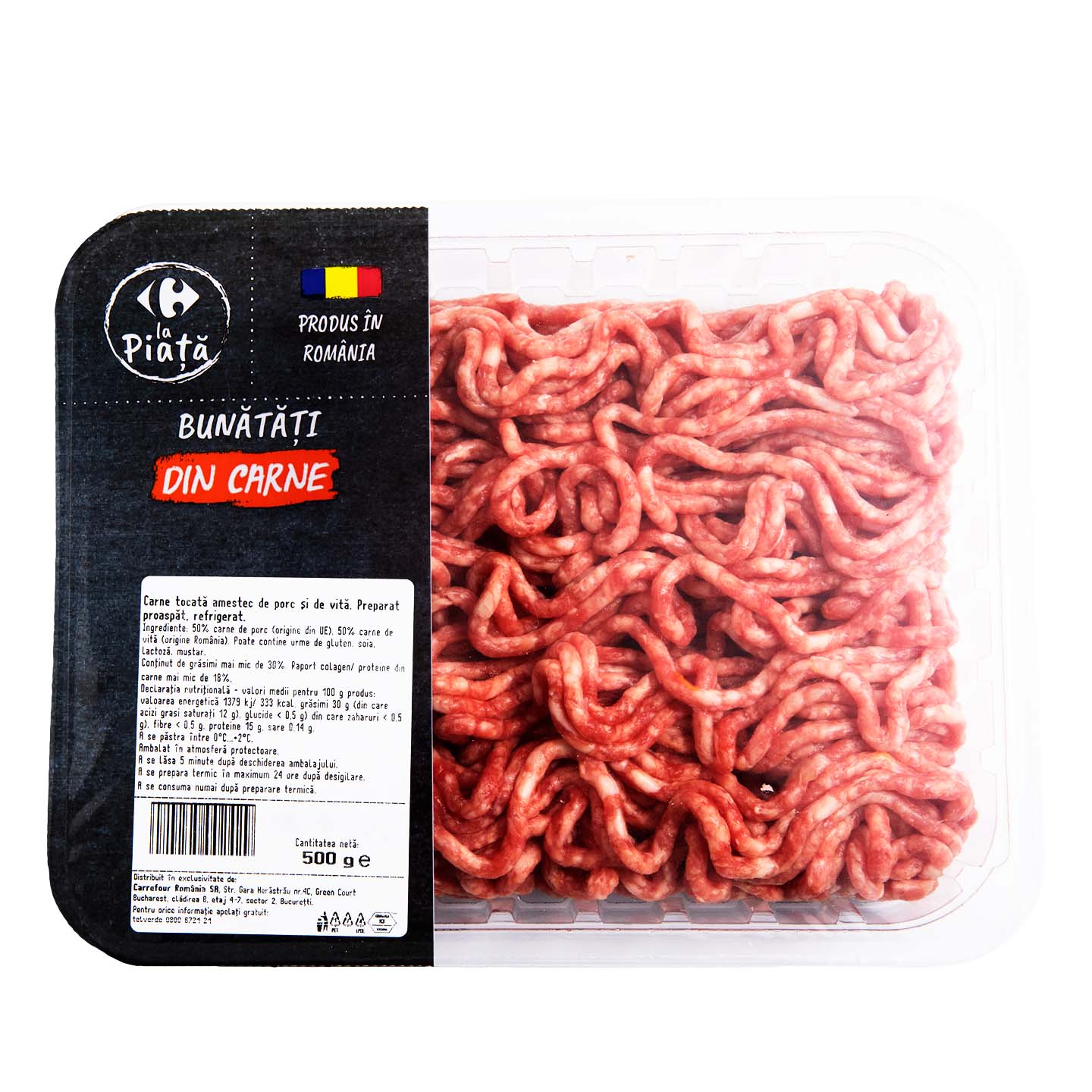 Carne tocată amestec de porc și vită Carrefour La Piață 500g per caserolă, țară de origine România