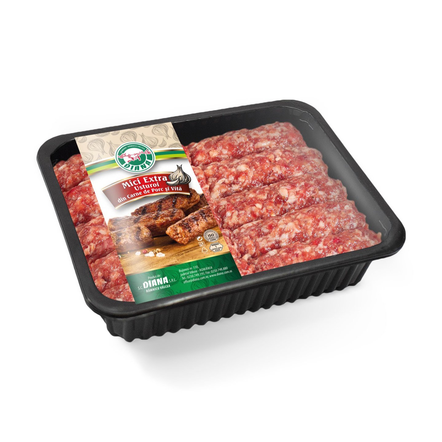 Mici din carne de porc și vită cu extra usturoi Diana 500g, per caserolă