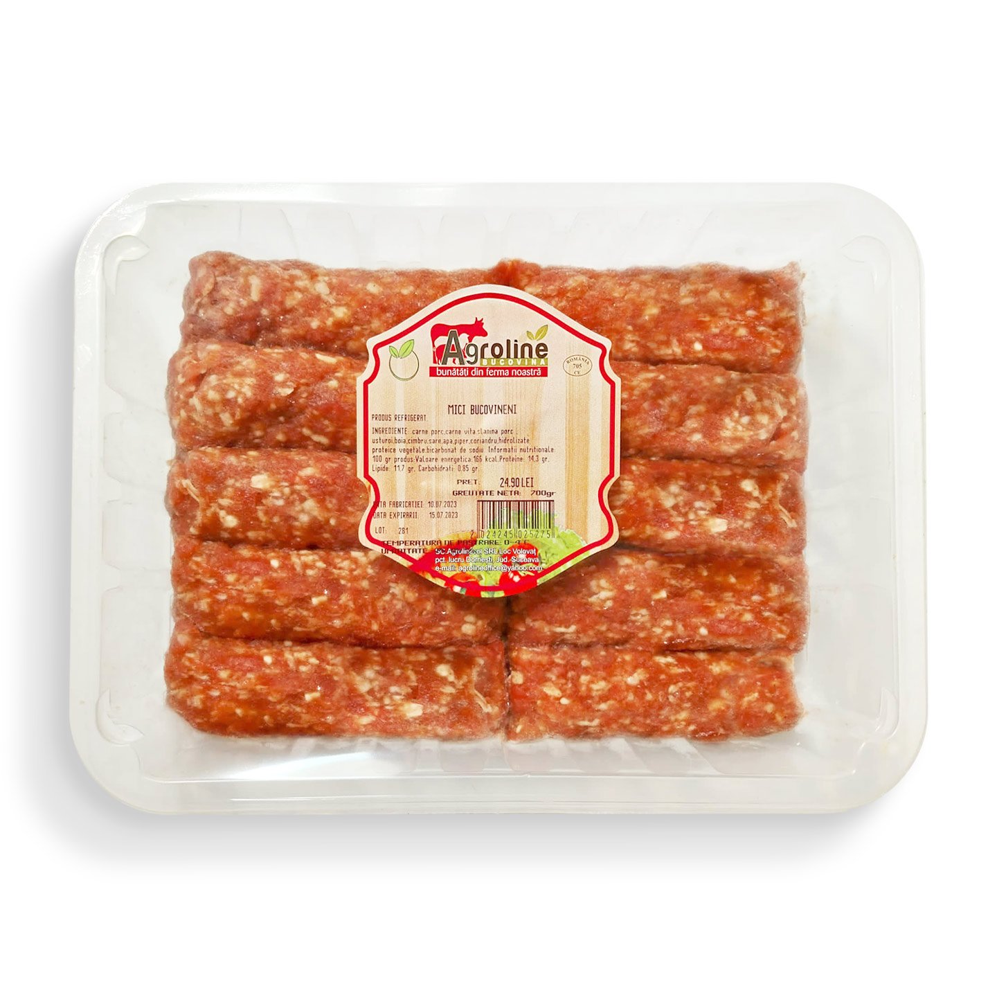 Mici bucovineni de porc și vită, 700g, Agroline