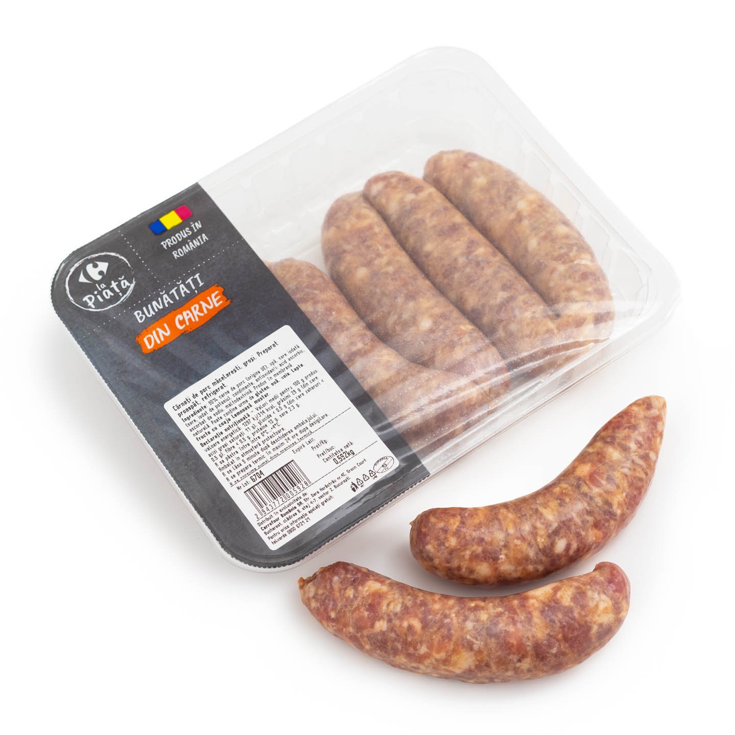 Cârnați groși de porc Carrefour La Piață 600g