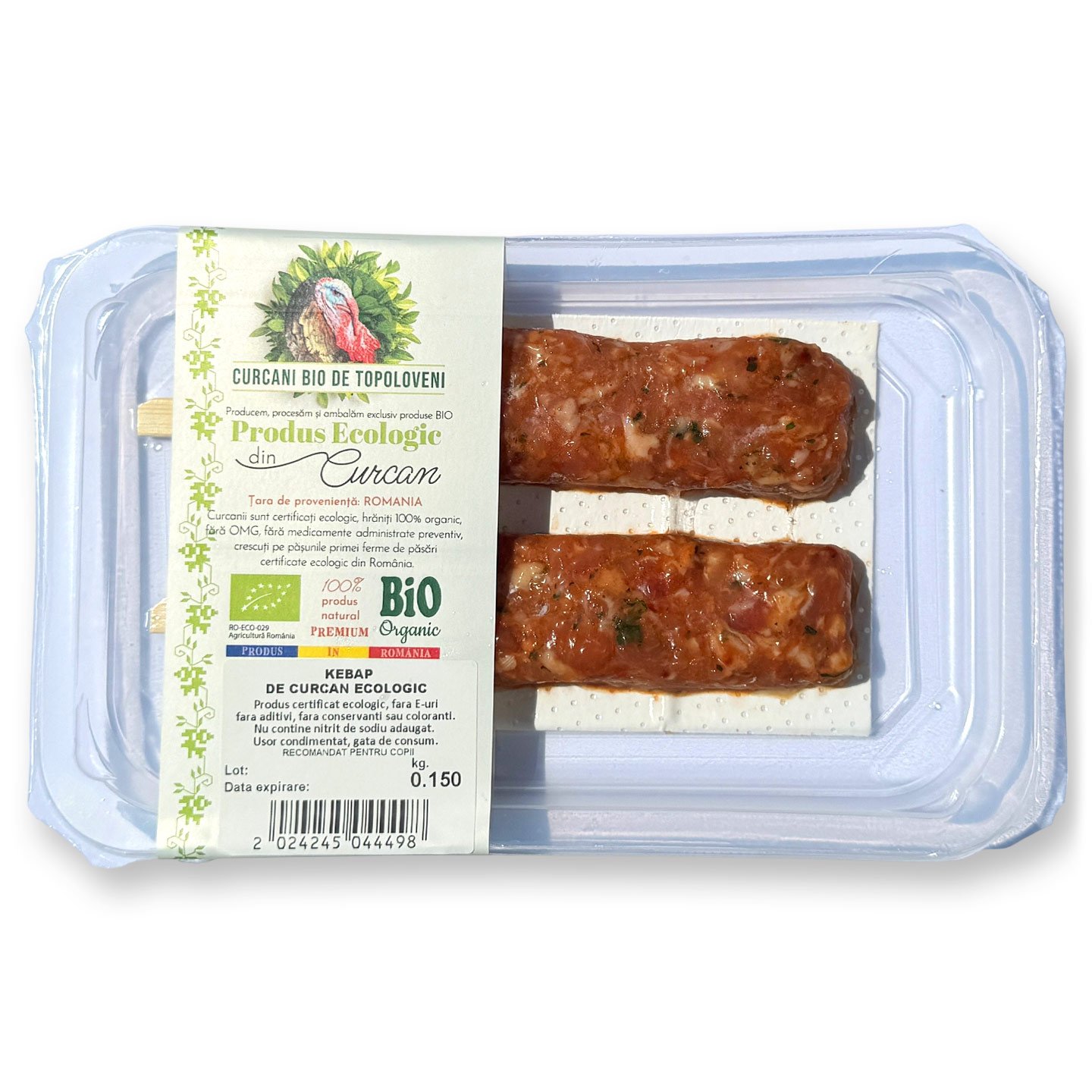 Kebap de curcan ecologic Topoloveni 150g