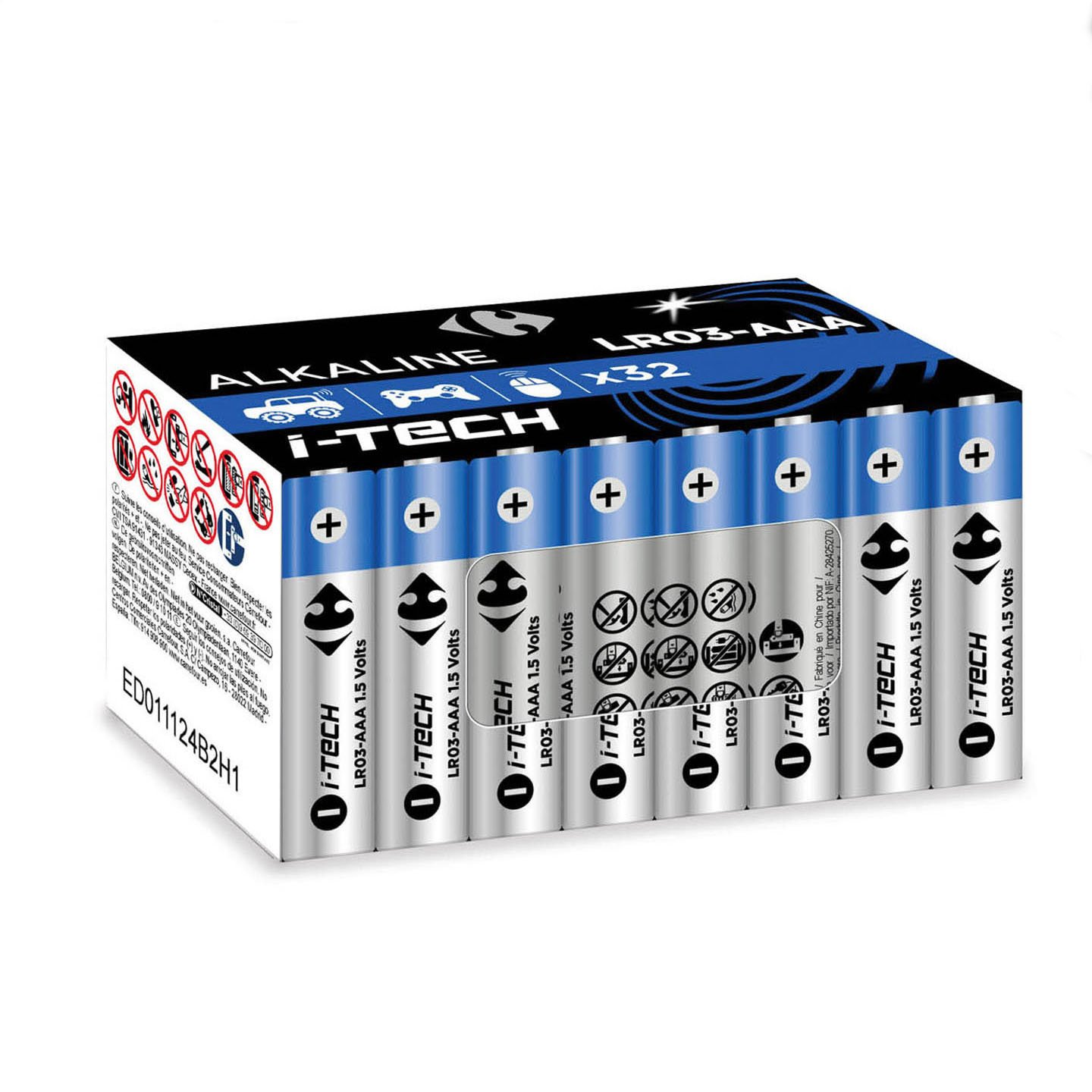 Set 32 baterii alcaline Carrefour I-TECH AA
