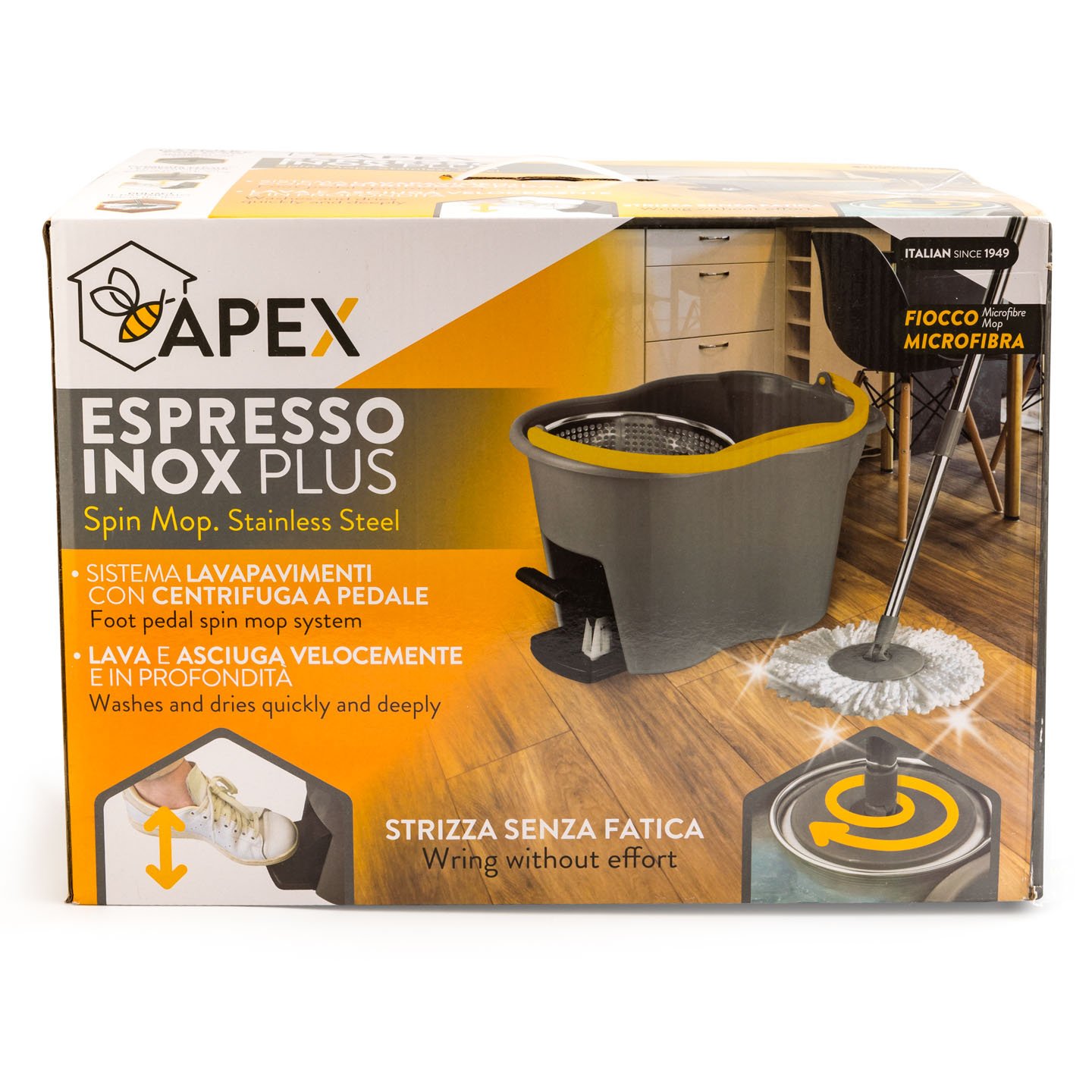 Set găleată și mop rotativ Espresso Inox Plus Apex