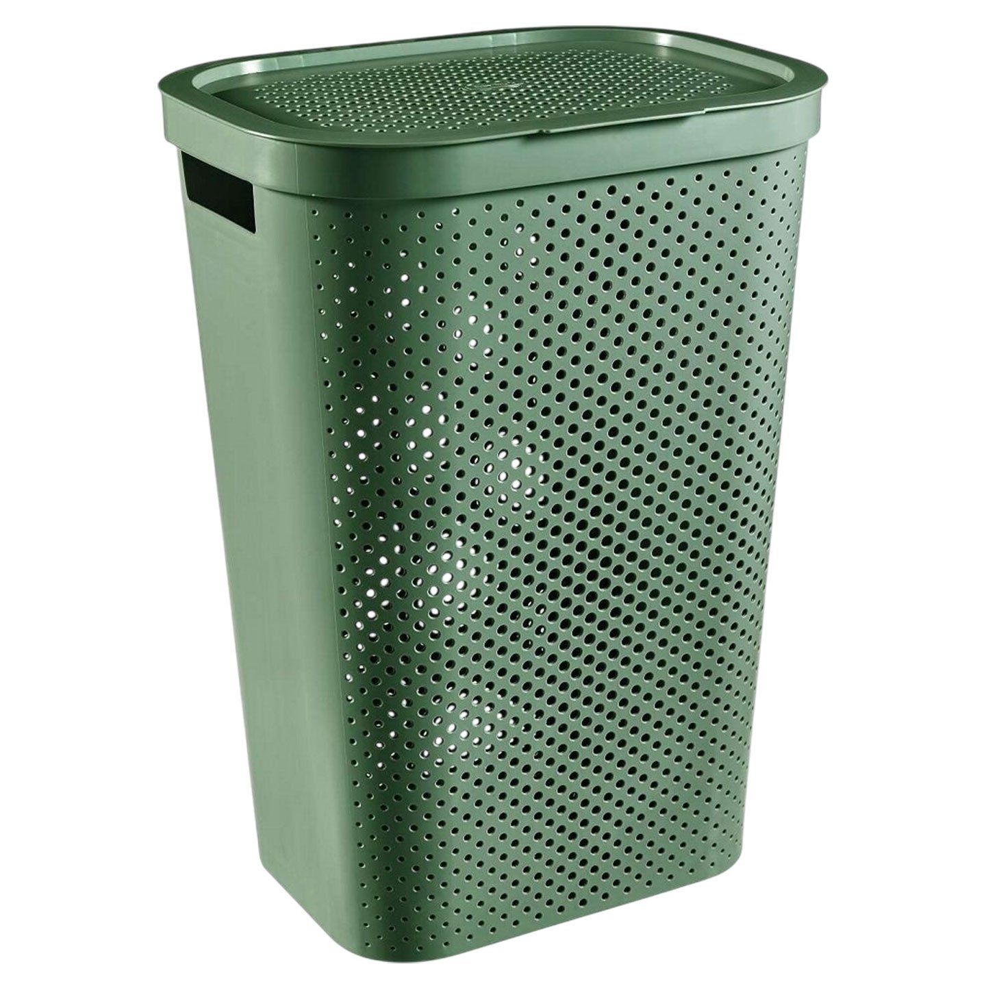 Coș de rufe cu capac Curver Infinity 60 L,43.7x60.2 x35.1 cm, verde