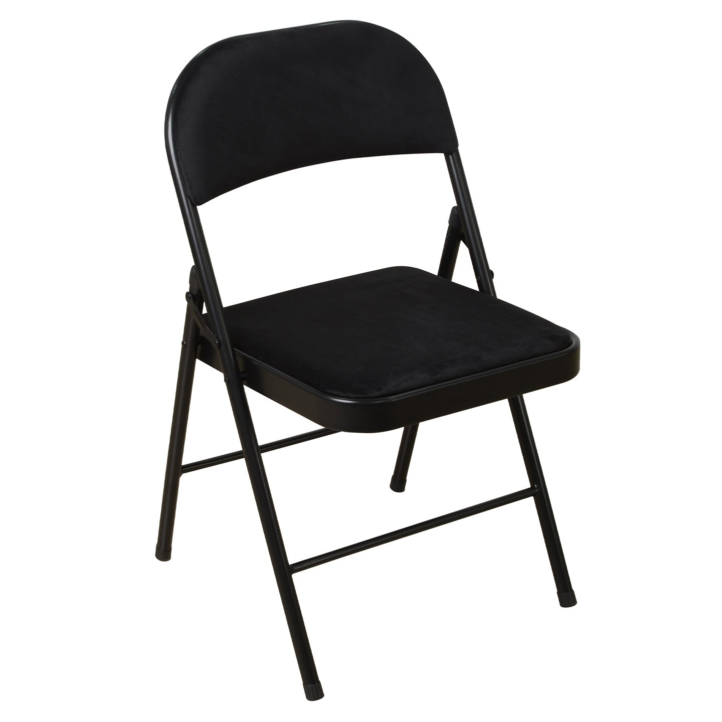 Scaun pliabil, catifea neagră / gri Carrefour Home