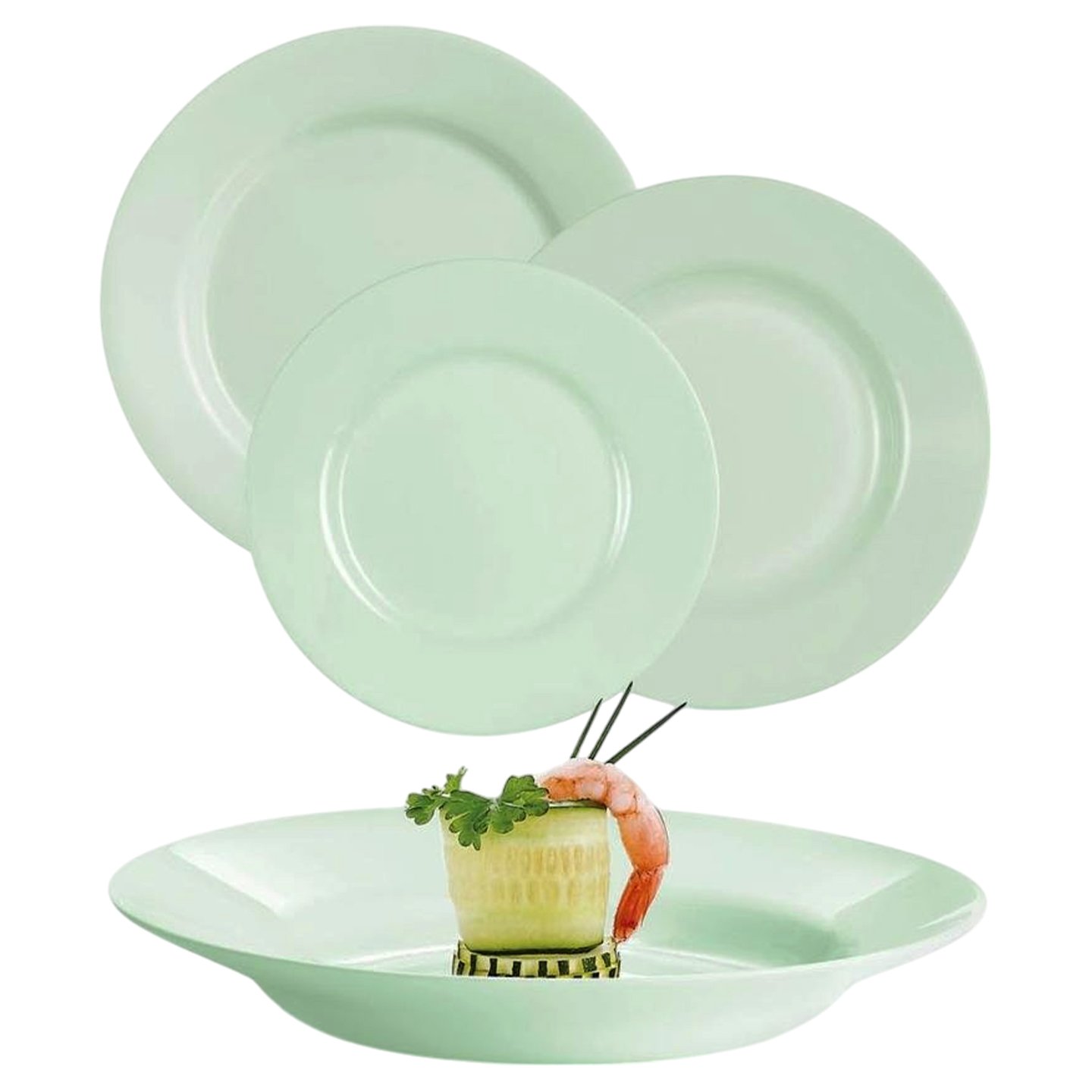 Set veselă Plumi Paradise Green/Blue, 18 piese