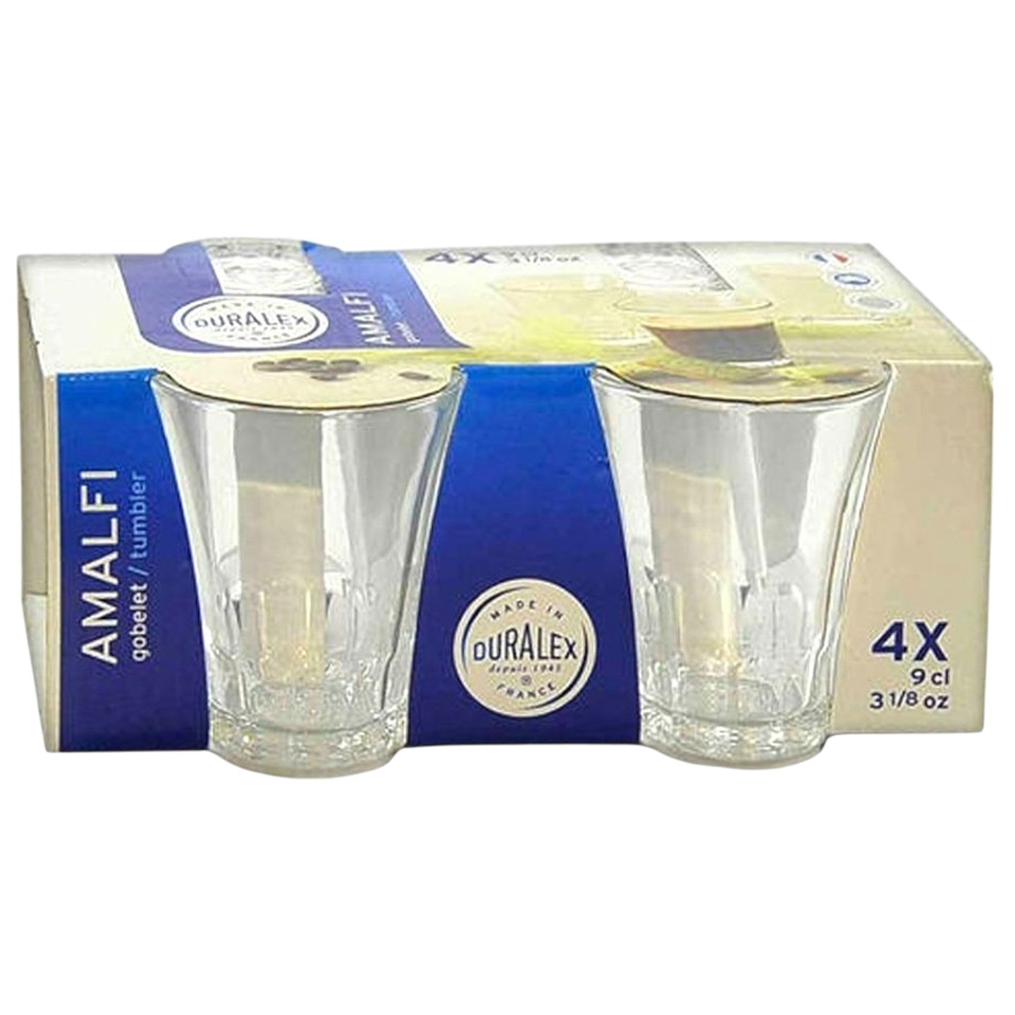 Set 4 pahare pentru shot Duralex Amalfi, sticlă, 90 ml