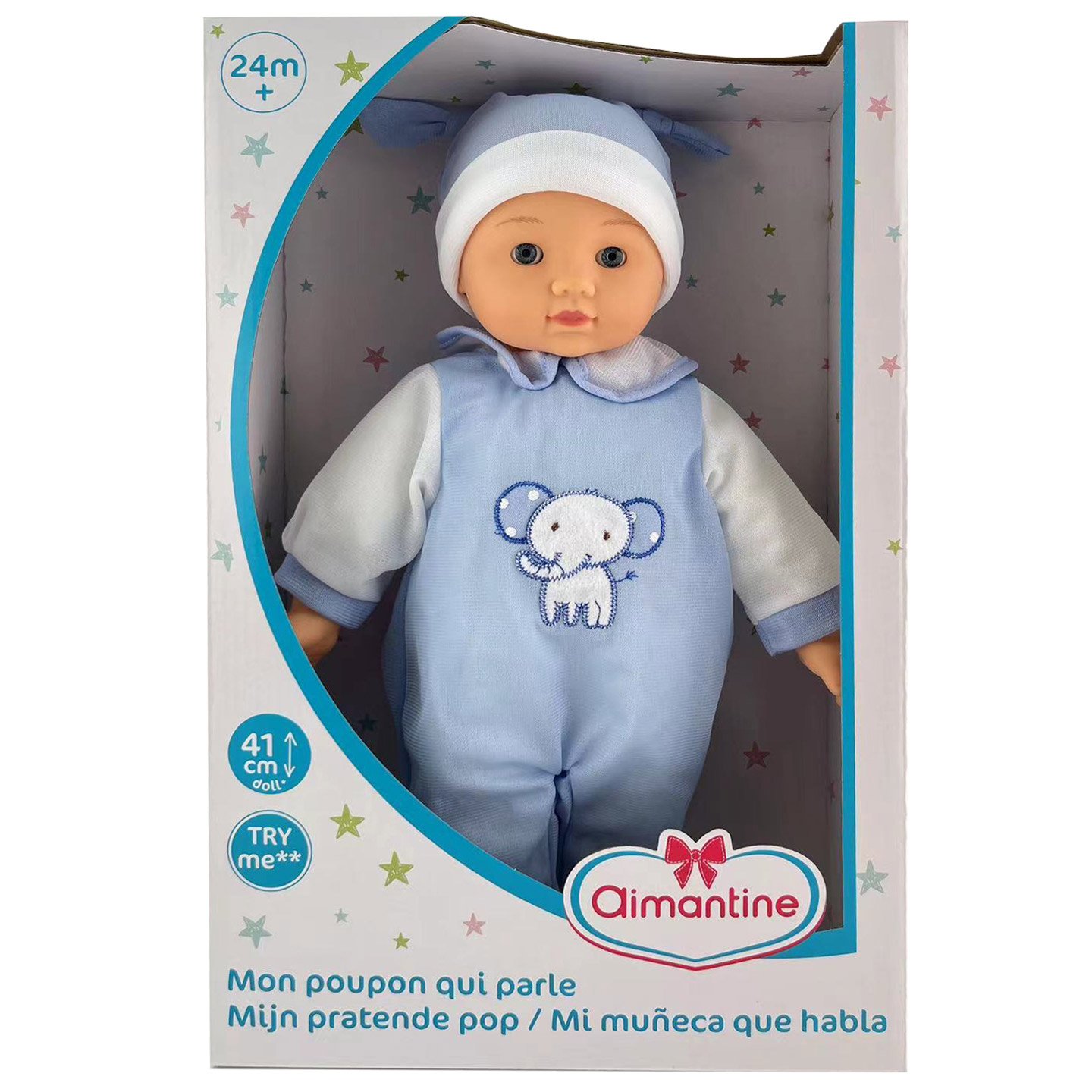 Păpusă interactivă bebeluș Aimantine, 41 cm