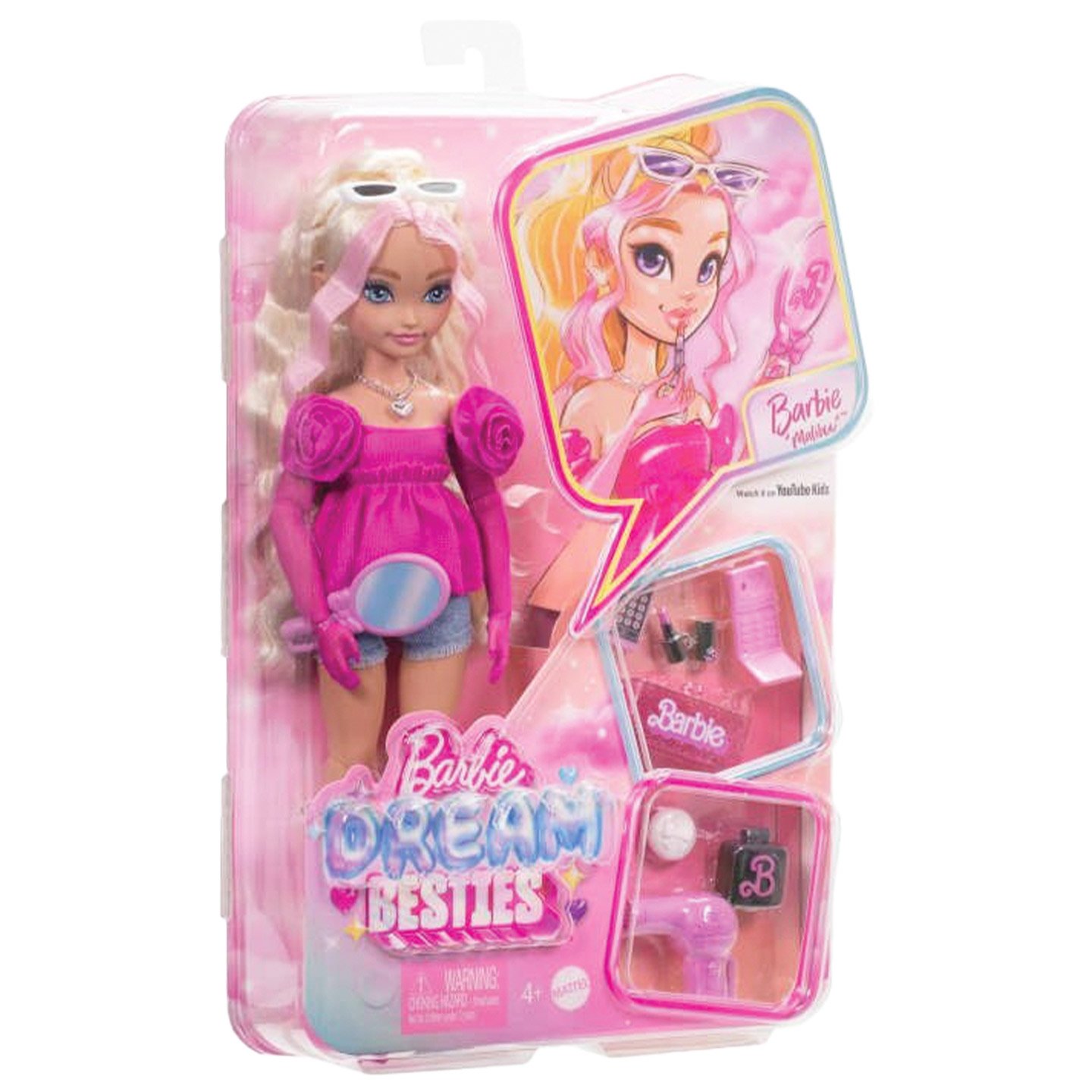 Papușa Barbie Dream Besties Malibu cu 11 accesorii