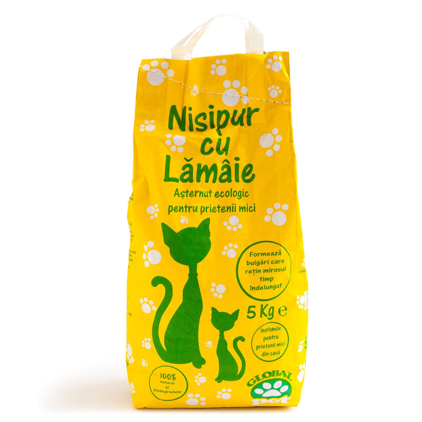 Așternut ecologic pentru pisici Nisipur, lămâie 5kg