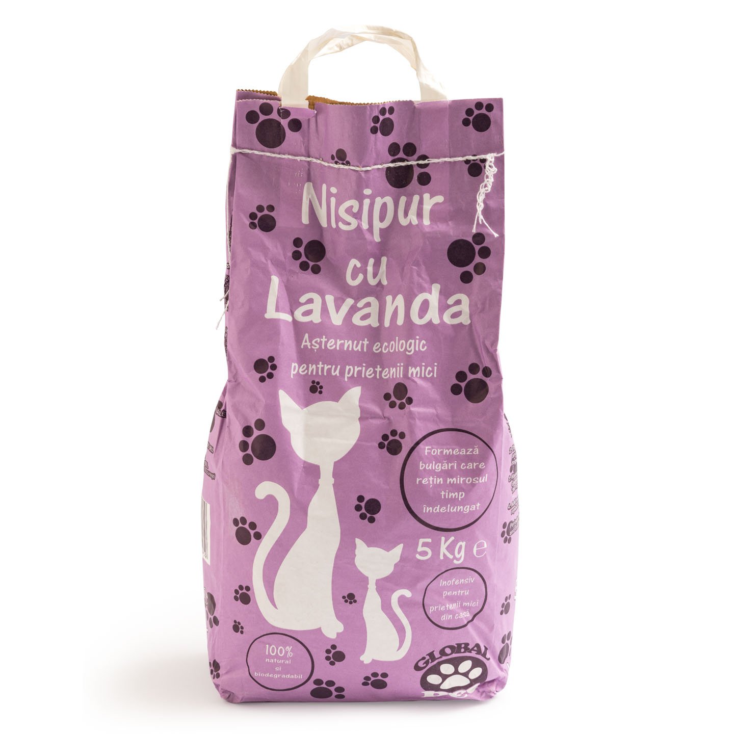 Așternut ecologic pentru pisici Nisipur, lavandă 5kg