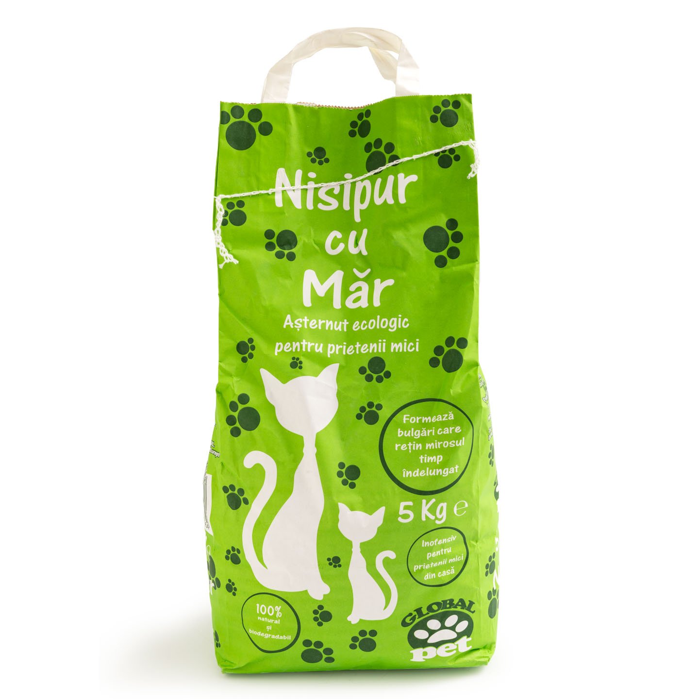 Așternut ecologic pentru pisici Nisipur, măr 5kg