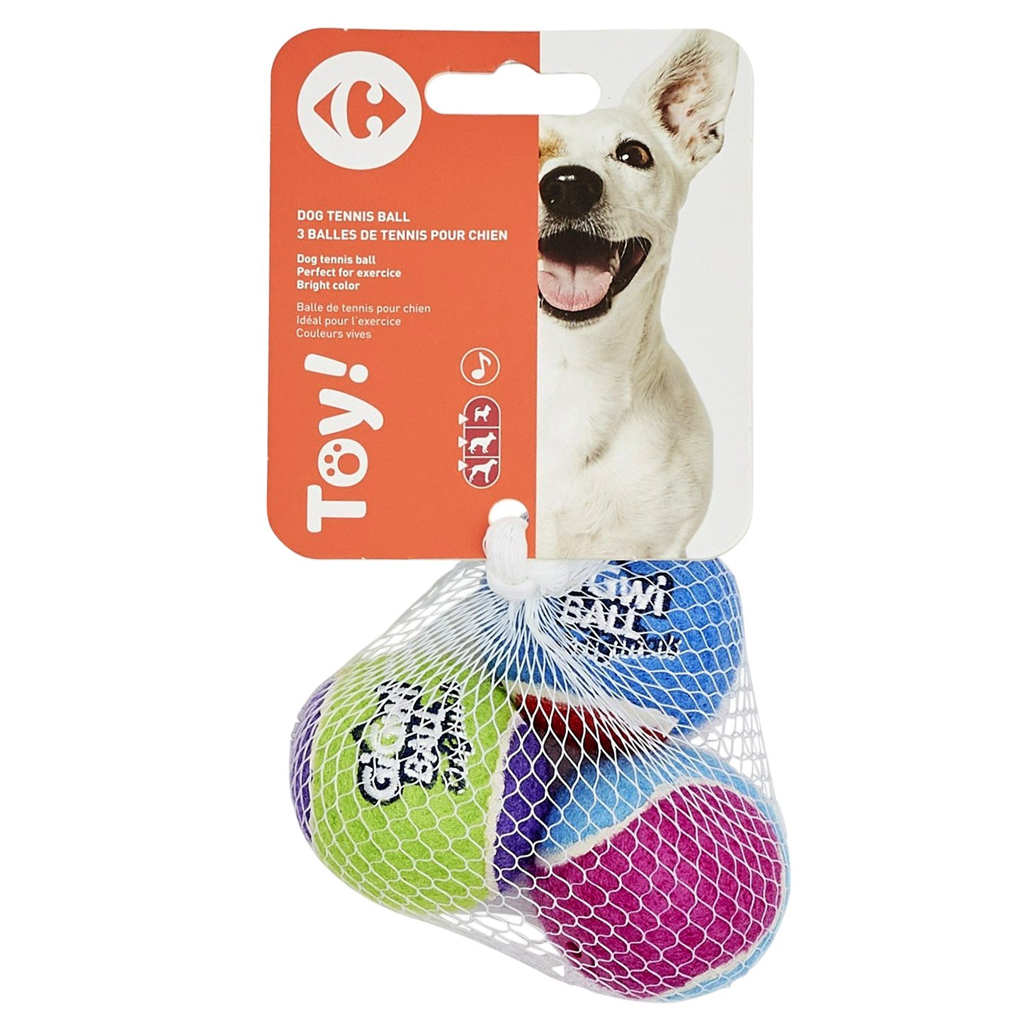 Set x 3 mingi de jucărie pentru câini, Carrefour