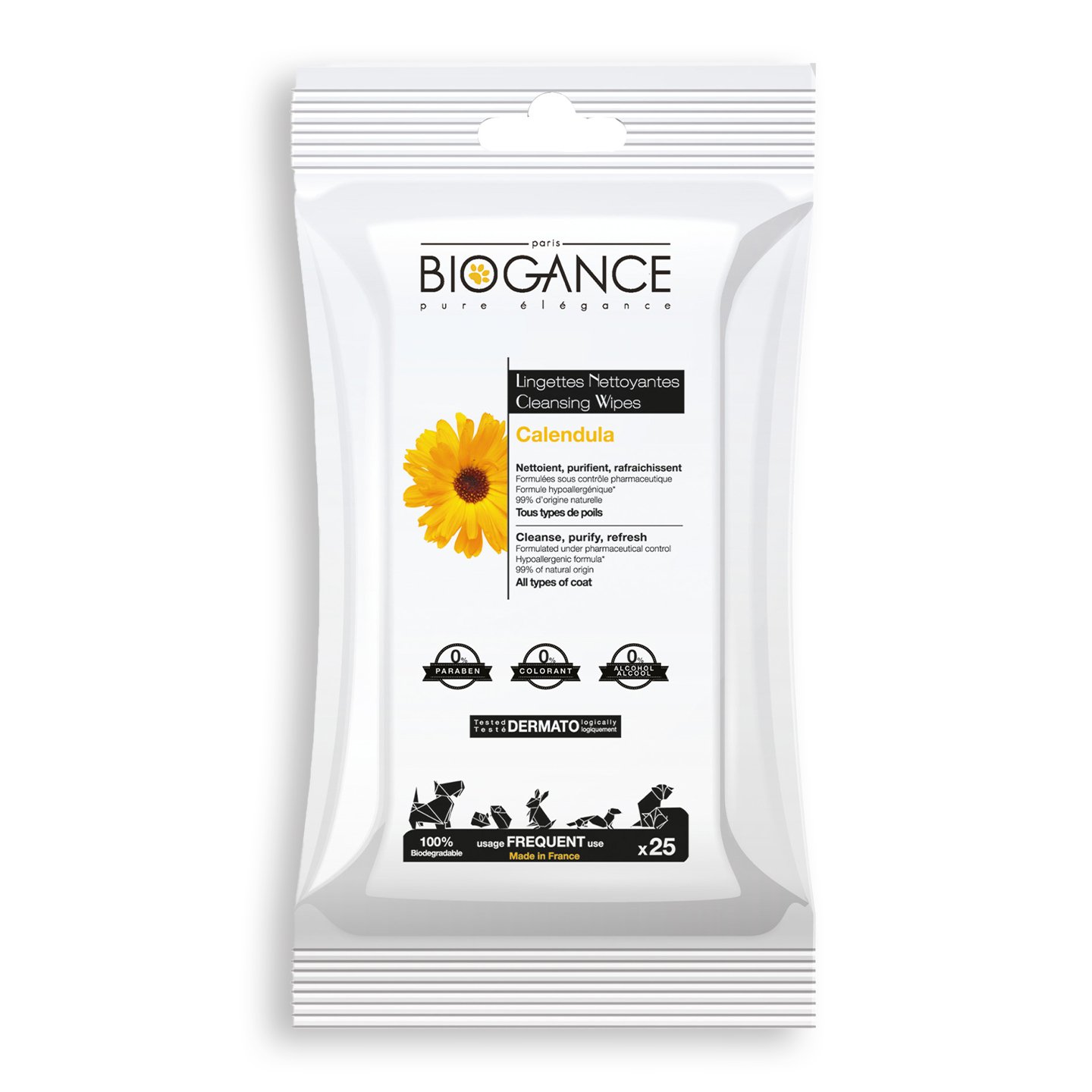 Șervețele umede pentru curățarea câinilor / pisicilor Biogance, 25 buc.