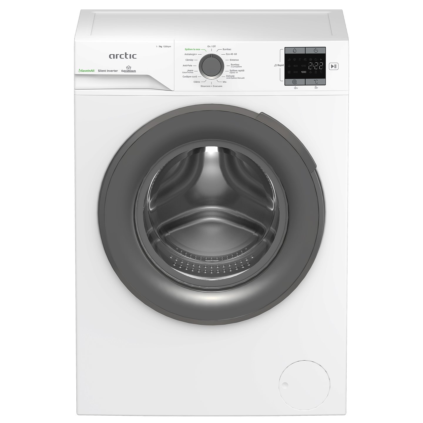 Mașină de spălat rufe frontală Arctic APLM1WFSU17210WG, 7 kg, 1200 rpm, Clasa A, Alb