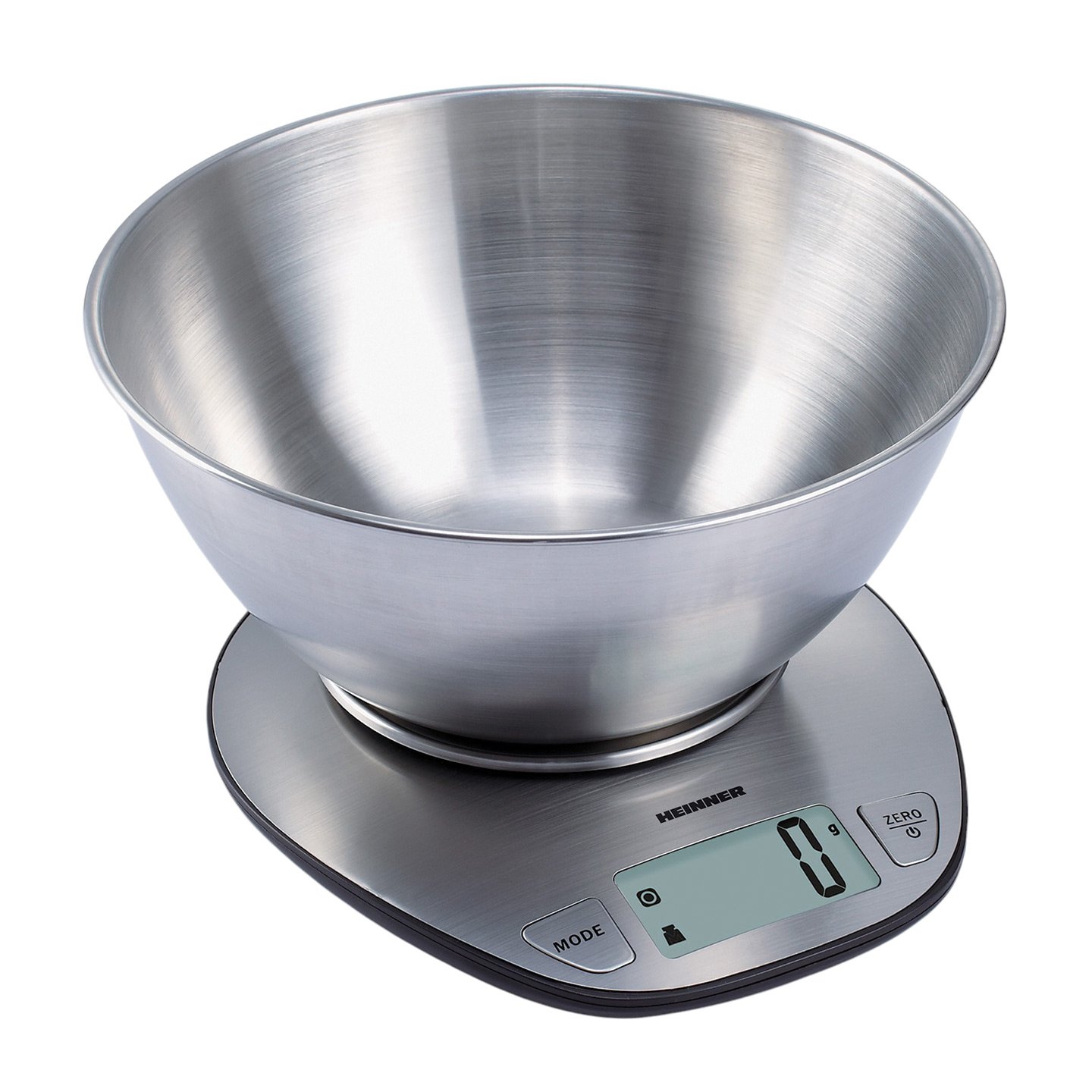 Cântar de bucătărie HKS-5SS, bol 5 kg, inox, LCD Heinner