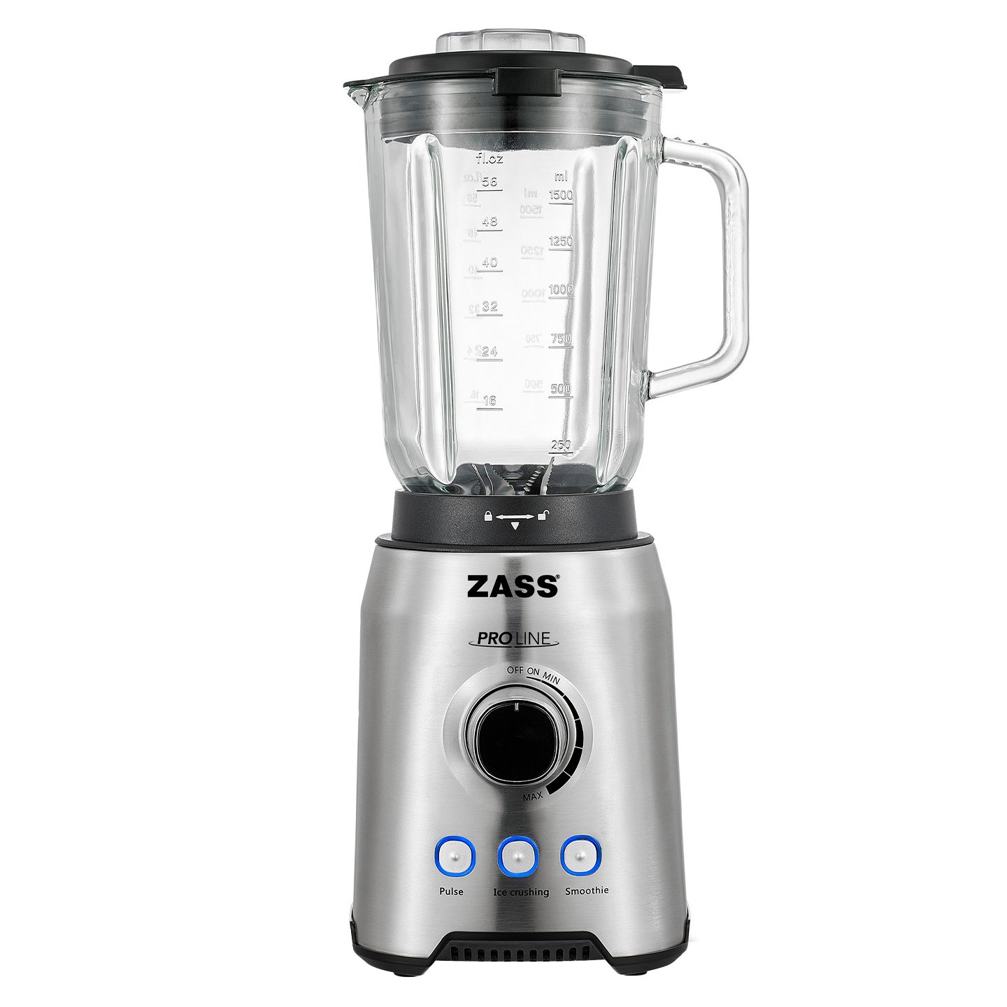 Blender ZSB 09, 3 viteze, 1.5L, 1000 W, argintiu Zass