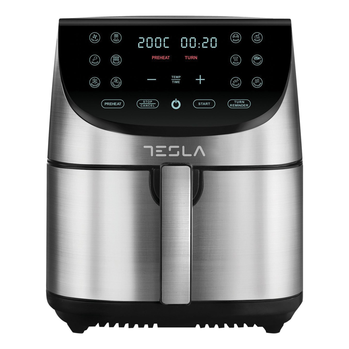 Friteuză cu aer cald AF701BX , 7L, 1700W, panou digital, 12 programe, inox Tesla