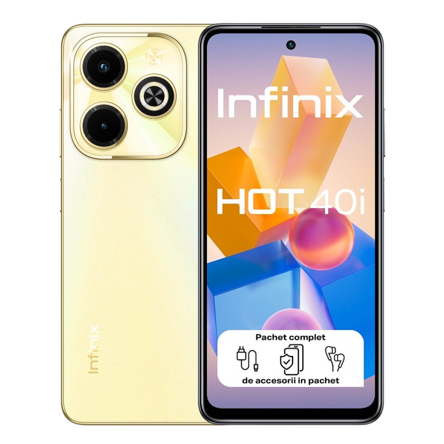 Smartphone Hot 40i, 256 GB, 8 GB RAM, Dual Sim, 4G, Horizon Gold Infinix